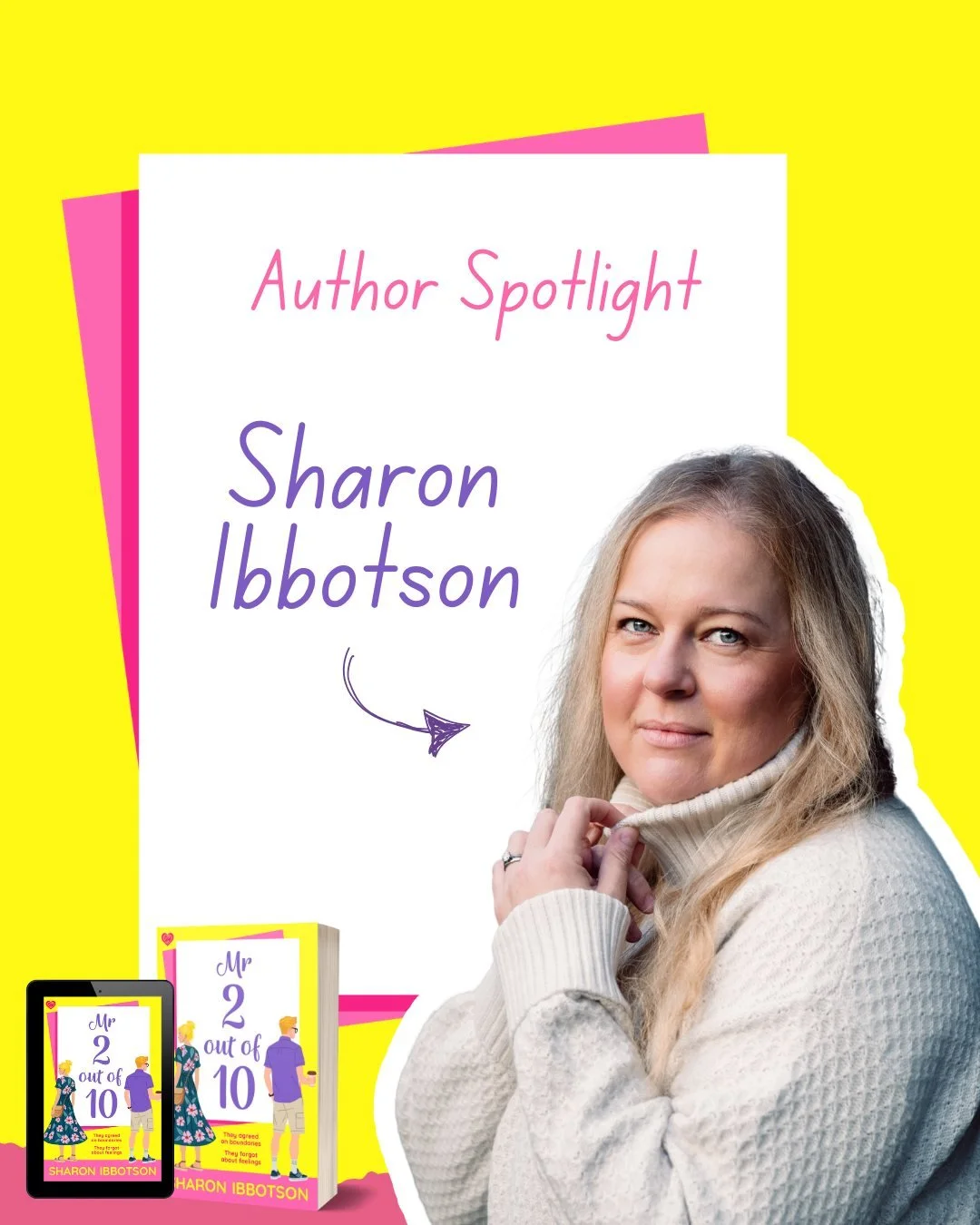 Get to know the author behind the romance!

📖 Mr 2 Out Of 10 by Sharon Ibbotson
📚 Available on Kindle Unlimited 

🩷 Forced proximity
🔥 Enemies-to-lovers
🩷 Second chance
🔥 Miscommunication 
🩷 Explosive chemistry 

#mr2outof10 #sharonibbotson #e