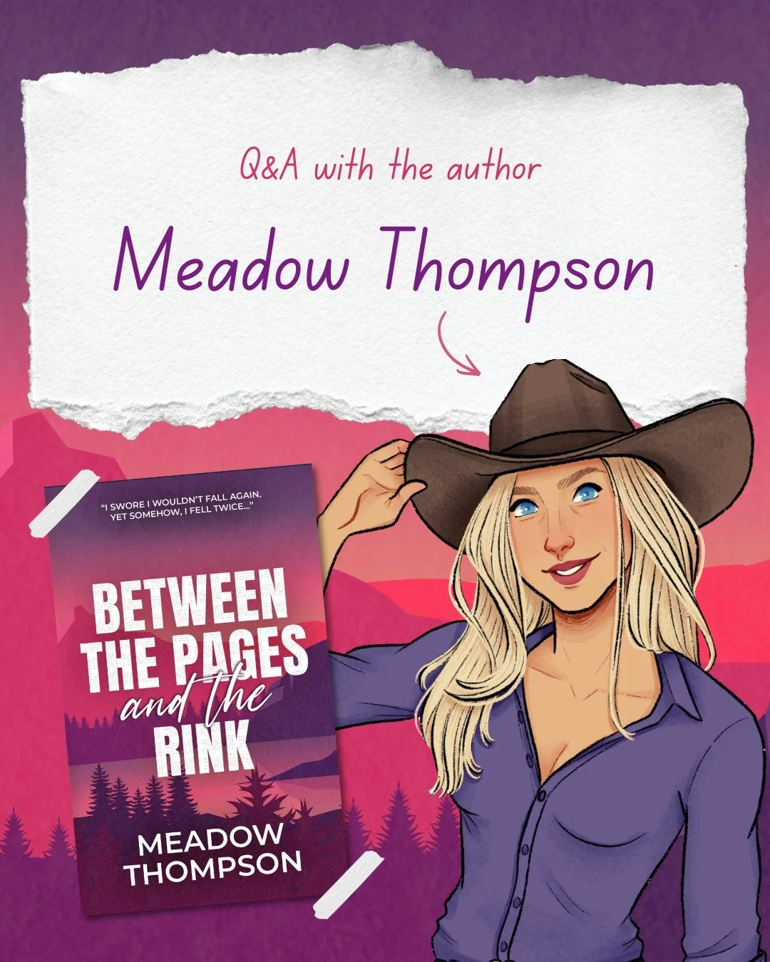 Get to know the author behind Between the Pages and the Rink! 👀

📖 BETWEEN THE PAGES AND THE RINK by Meadow Thompson
👉 Link in bio
📚 Available on Kindle Unlimited 

🩷 MFM Why Choose
🏒 Ice Hockey Players x Writer
🩷 Friends-to-Lovers
🏒 Golden R