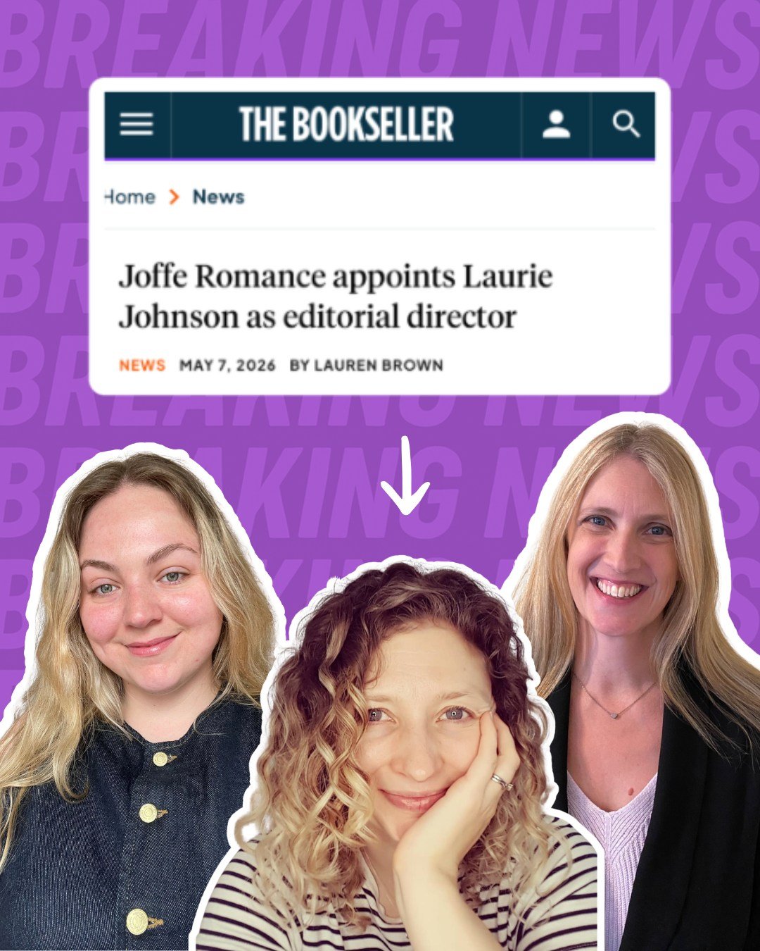 Spotted in The Bookseller 📢
Big things are happening at Choc Lit and Joffe Romance 👀

New voices. Big romance energy. And yes . . . there&rsquo;s even more to look forward to:
🖤 dark romance is coming
🌶️ 2026 = the year of small-town spice

Roman