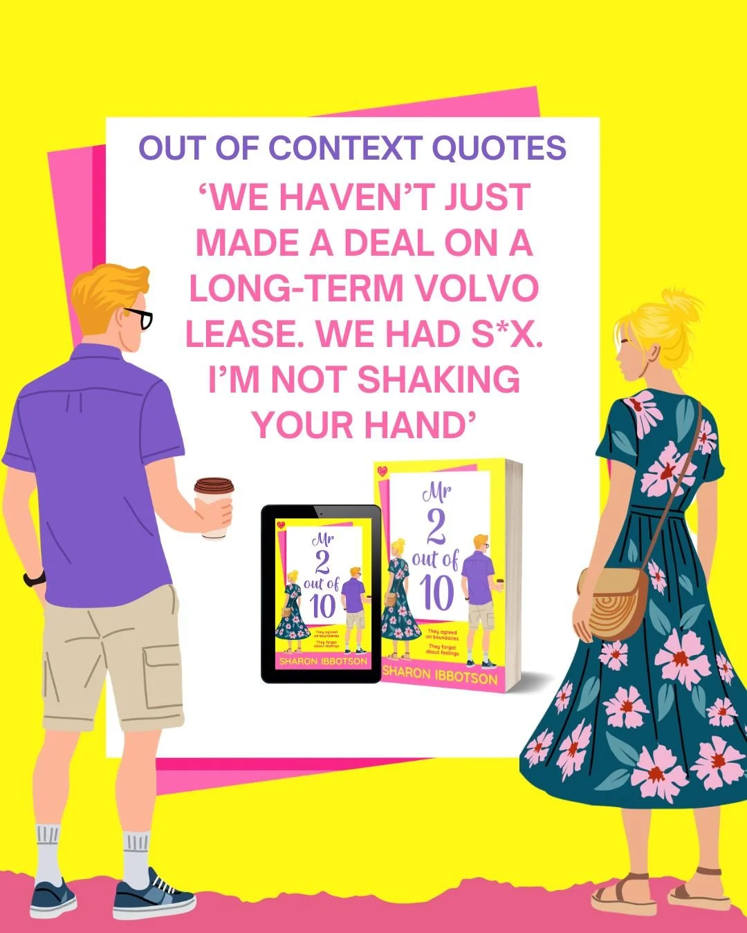 Quotes we can&rsquo;t get over . . . 💛

📖 Mr 2 Out Of 10 by Sharon Ibbotson
📚 Available on Kindle Unlimited 

🩷 Forced proximity
🔥 Enemies-to-lovers
🩷 Second chance
🔥 Miscommunication 
🩷 Explosive chemistry 

#mr2outof10 #sharonibbotson #enem