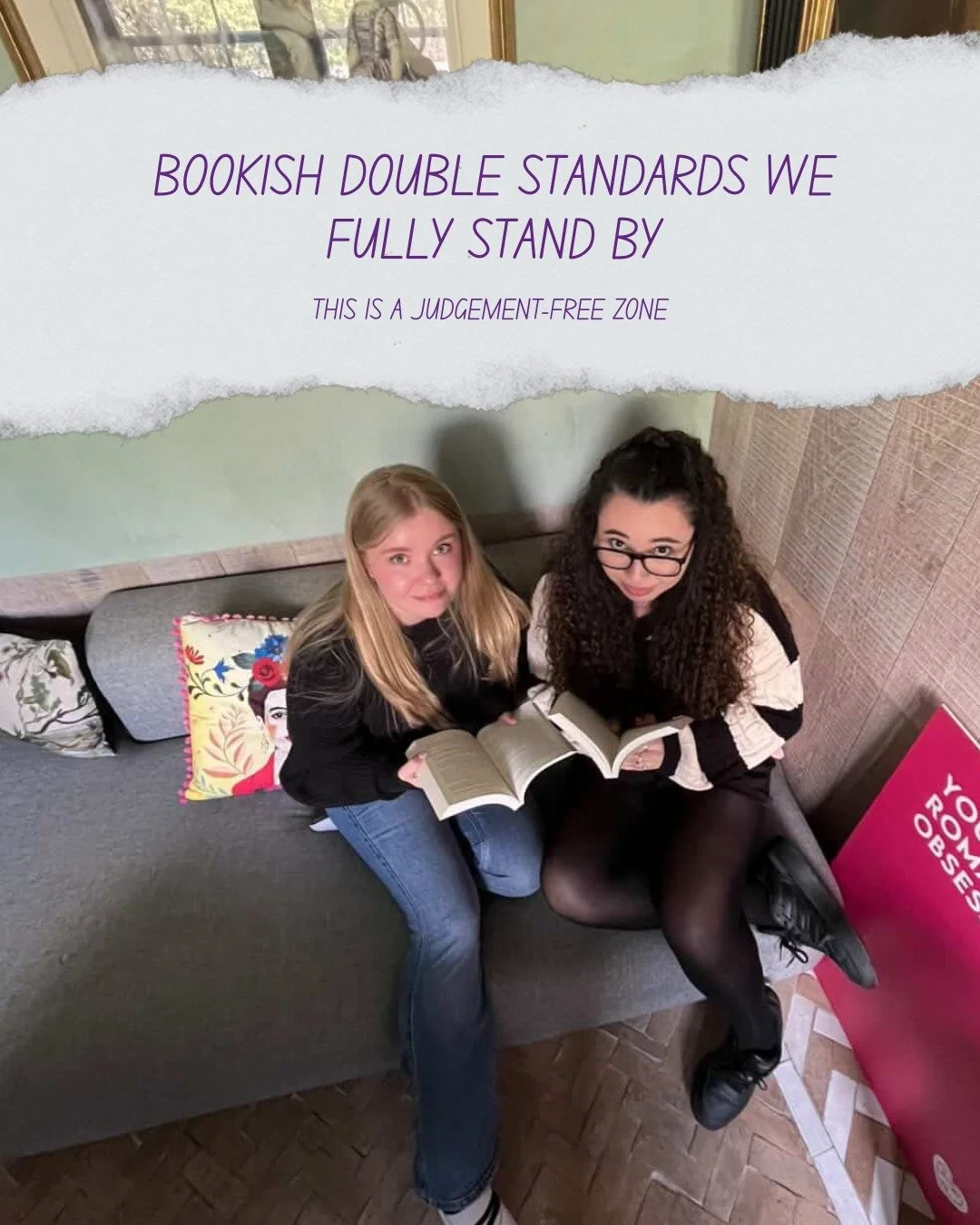 Bookish double standards we fully stand by 👀
Which one are you guilty of? 👇

#booktok #bookstagram #romancereads #romancebooks #readingcommunity #tbr #bookishhumour
