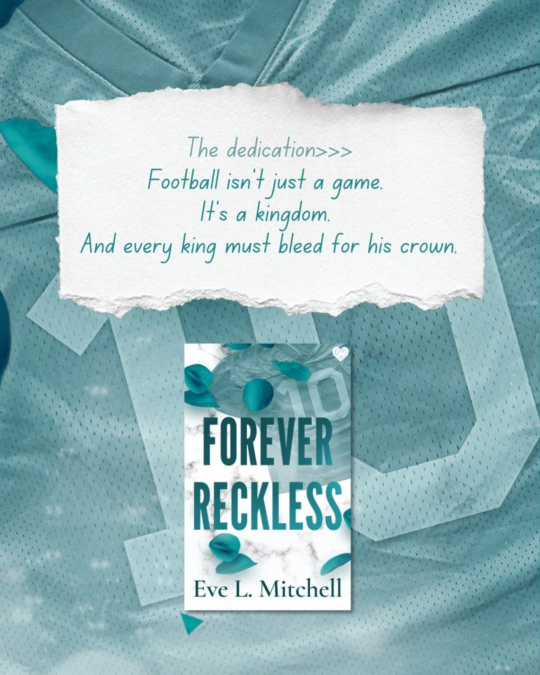 The dedication>>>

📖 FOREVER RECKLESS by Eve L. Mitchell
🔗 Link in bio
📚 Available on Kindle Unlimited

🖤 Morally grey MMC
🏈 Sports romance
🖤 Enemies-to-lovers
🏈 Opposites attract

#foreverreckless #everlmitchell #sportsromance #moral