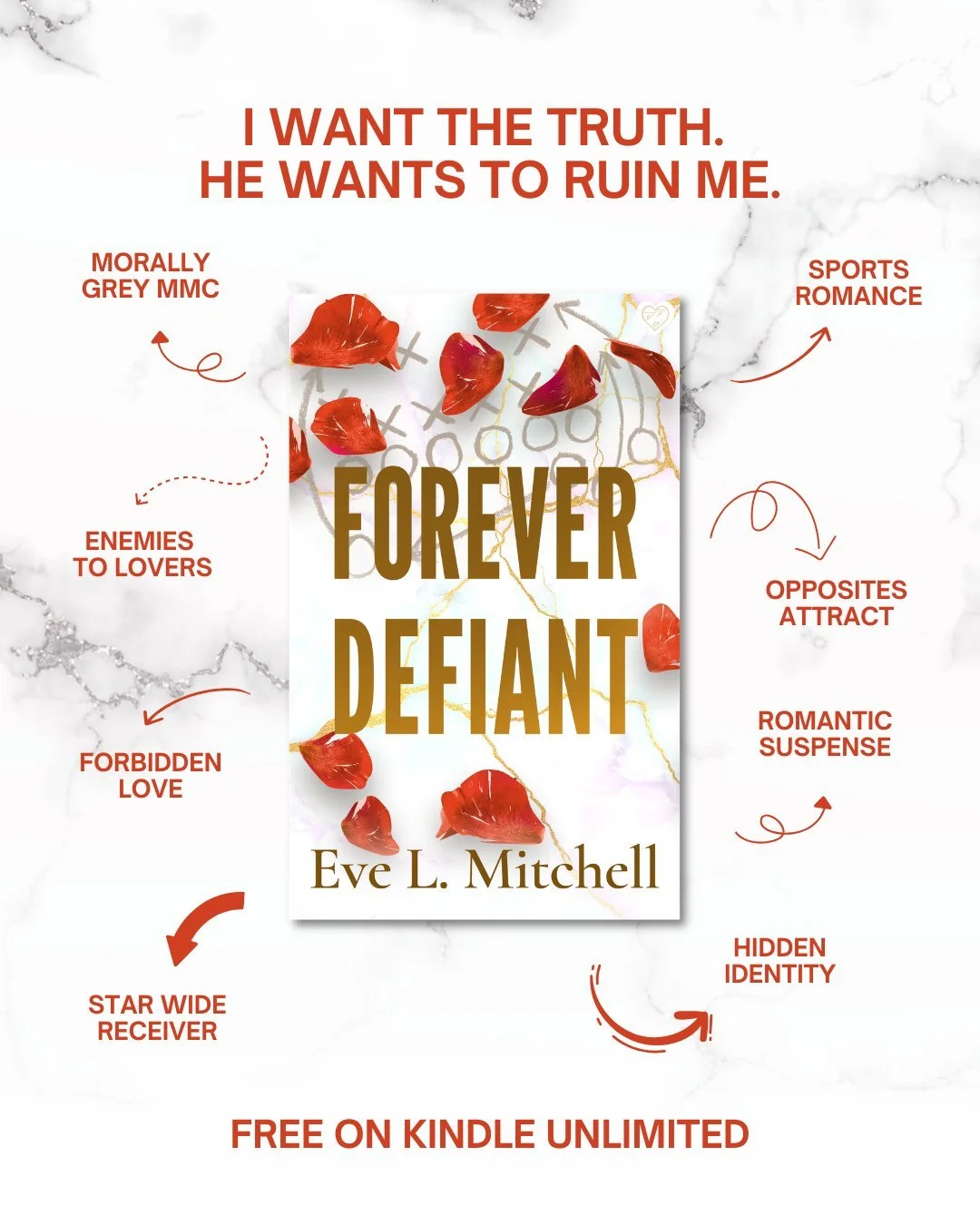 He was sent to stop her . . .  instead he became the reason she couldn&rsquo;t walk away 🔥

📖 FOREVER DEFIANT by Eve L. Mitchell
🔗 PRE-ORDER NOW! (link in bio)
📚 Available on Kindle Unlimited

🖤 Morally grey MMC
🏈 Sports romance
🖤 Forbidden lo