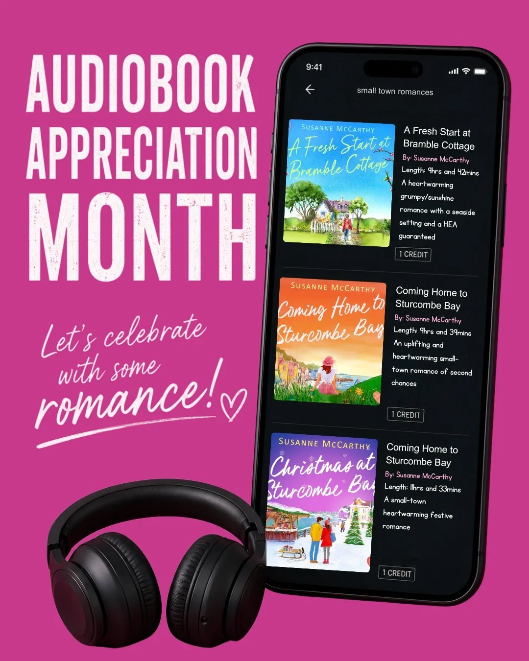 Happy Audiobook Appreciation Month 🎧
Romance hits different in your headphones &mdash; all the chemistry, tension, and happily-ever-afters brought to life wherever you are 🩷

Press play, escape often, fall hard.

#audiobookappreciationmonth #romanc