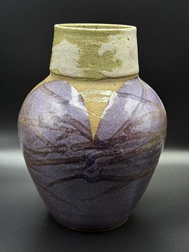 Purple vessel, 9"h x 6.5"w, stoneware, c.10 reduction, 1995