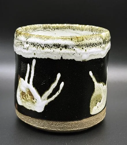 cup, 3"h x 3.5"w, stoneware, c.10 reduction, 2007
