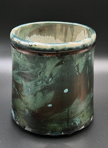 raku fired, 6"h x 3.5"w, stoneware, 2008