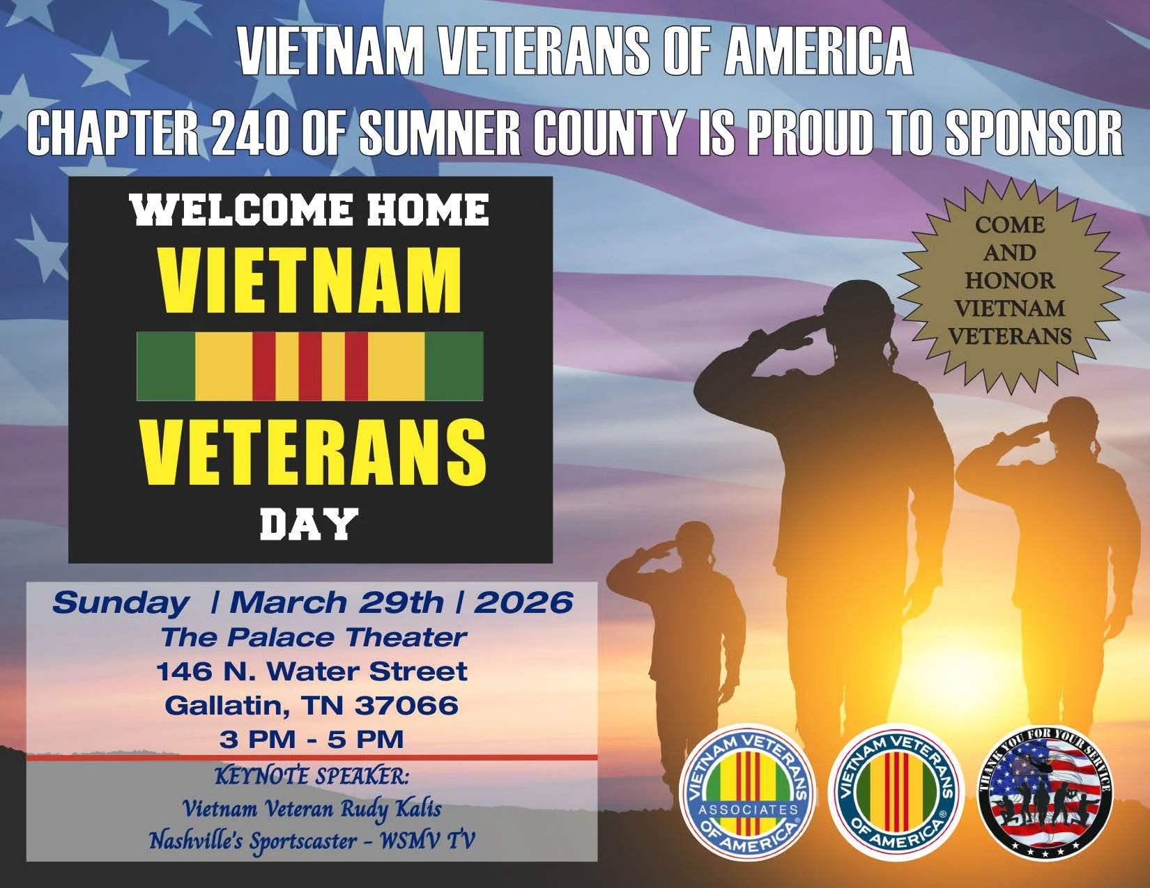 Welcome Home Vietnam Veterans Day