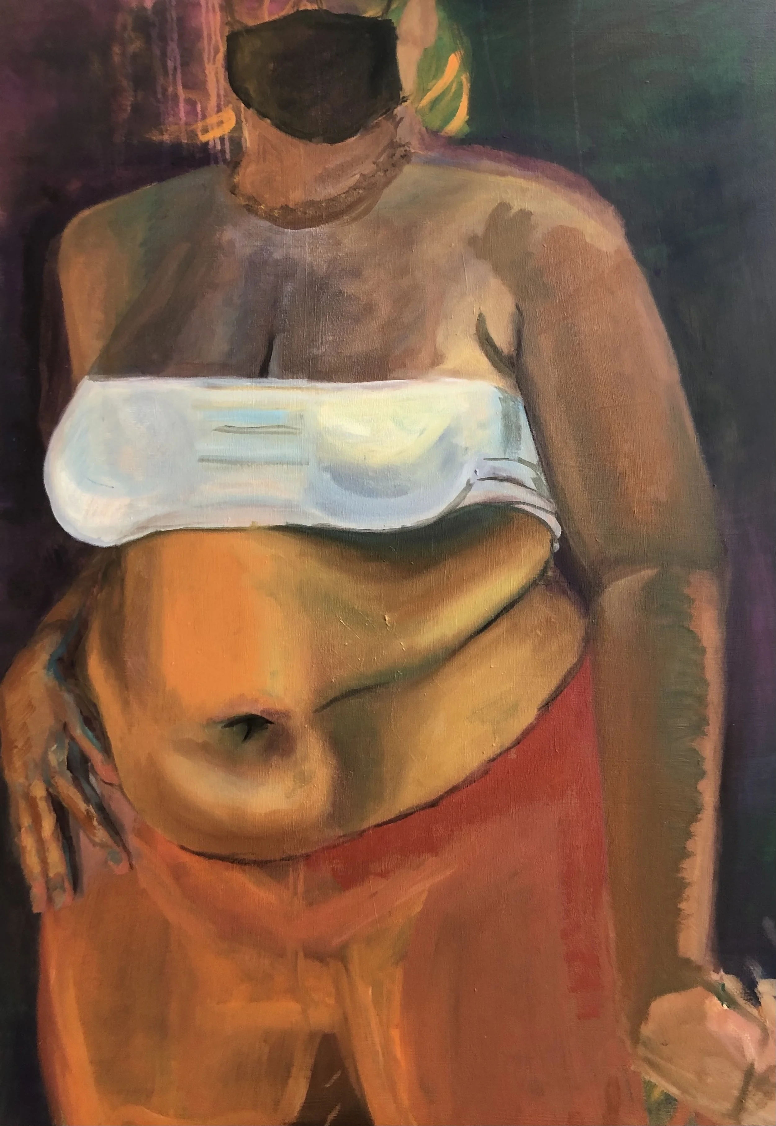Stomach Scar Observation Portrait (2020)-oil 