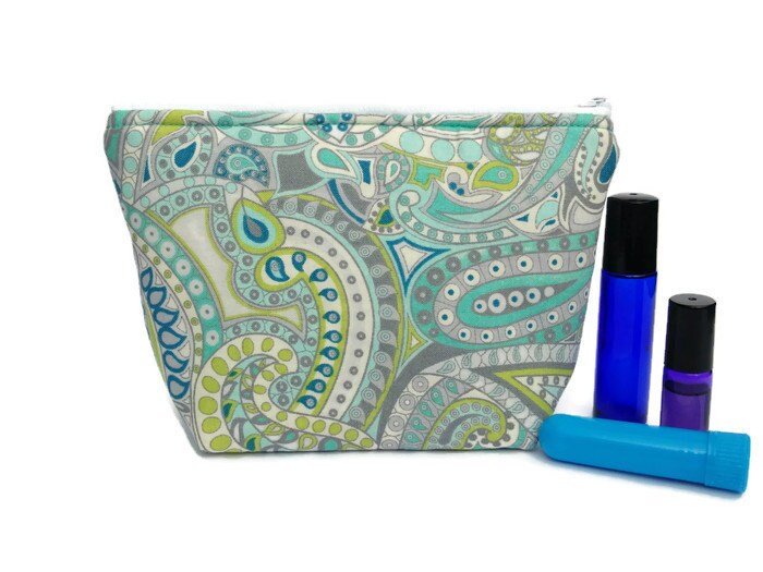 Paisley Essential Oil Roller Bag, Roller Bottle Pouch, Oil Accessories, Oil Storage, Purse Organizer, Gift For Her, Accessory Bag