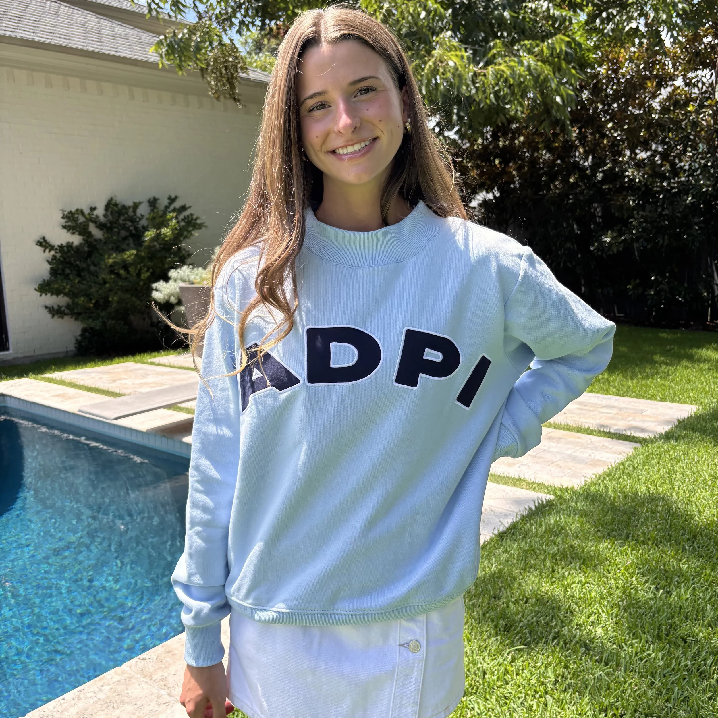 Mock Neck Varsity Sweatshirt