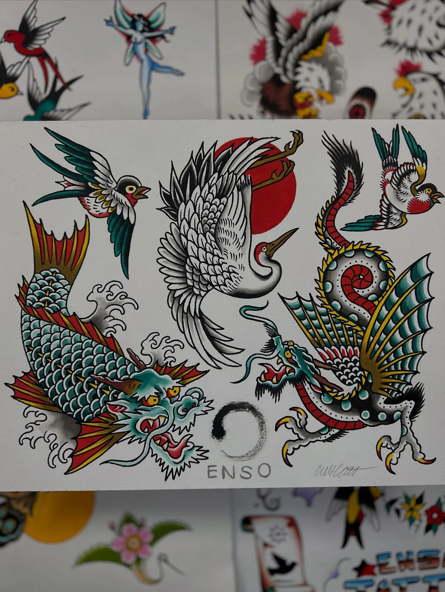 Vol 10 @enso_tattoo monthly flash AVAILABLE NOW! Check out my new sheet. DM to Book I&rsquo;ll be updating my flash site this week. Always booking any of my flash ❤️🙏❤️