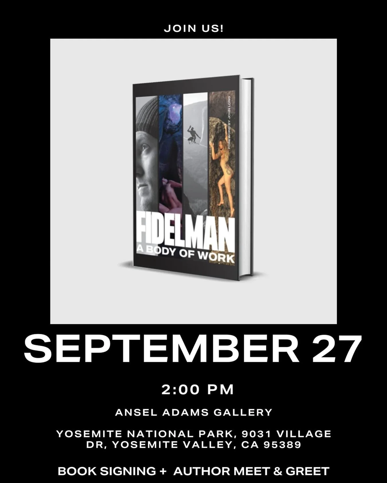 📚 📸 Meet legendary photographer Dean Fidelman at the Ansel Adams Gallery in Yosemite Valley!

Join us on Saturday, September 27, from 2&ndash;5 PM for an exclusive signing + meet &amp; greet celebrating his stunning collection &ldquo;Fidelman: A Bo