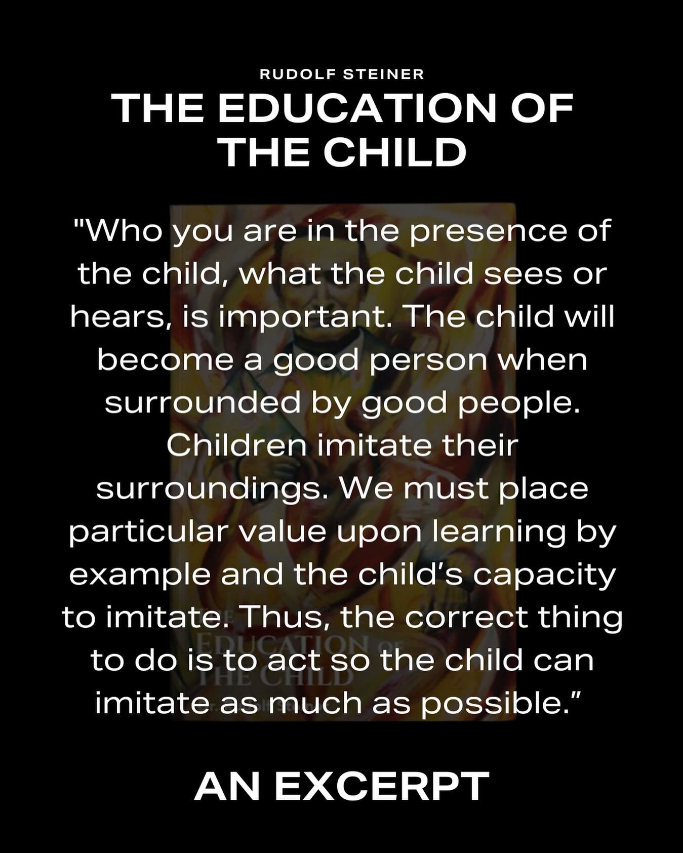 &lsquo;Children imitate their surroundings. We must place particular value upon learning by example.&rsquo; 🌿

Rudolf Steiner&rsquo;s The Education of the Child offers timeless wisdom on how character and environment shape young minds.

📘 Now avail