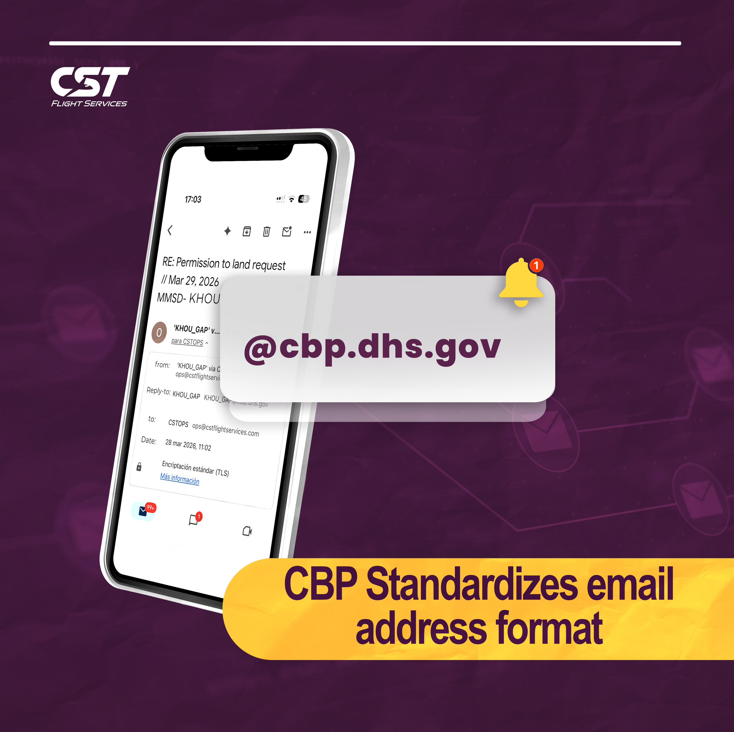 CBP Standardizes email address format
