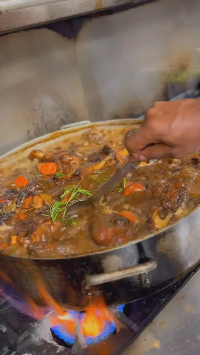 Savor the taste of the Caribbean with our entree of the week: Braised Lamb Shanks, topped with a rich mango chutney reduction. Tender, flavorful, and crafted with love. A dish worth every bite! Available while supplies last.