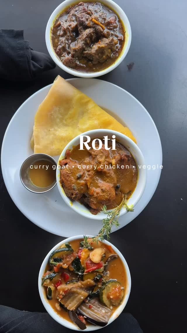 🍴Fresh on the Menu 🍴
We’re now serving roti with your choice of curry chicken, curry goat, or veggie for a limited time only!
Slide through and grab a plate before it’s gone!