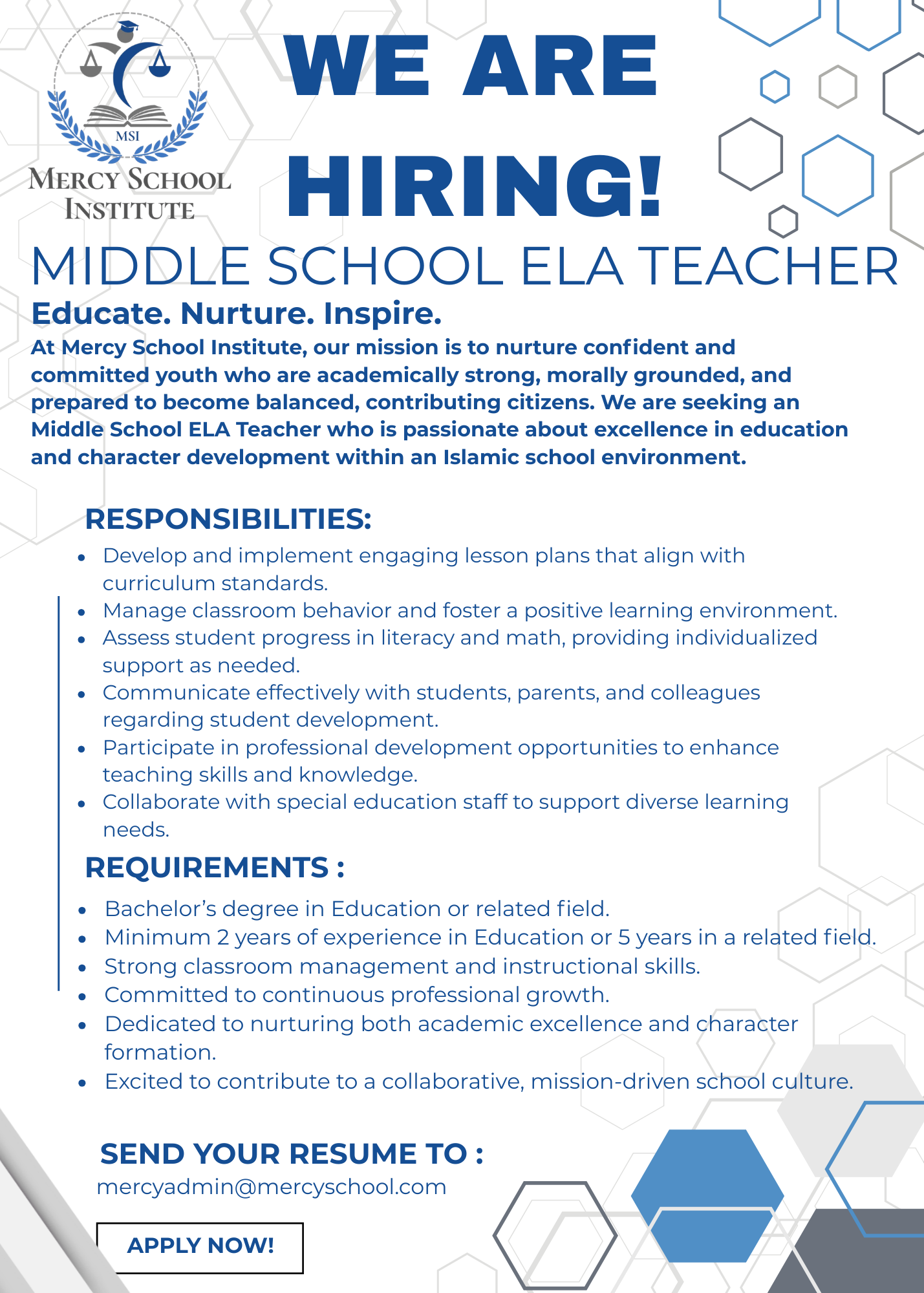 Middle School Teacher