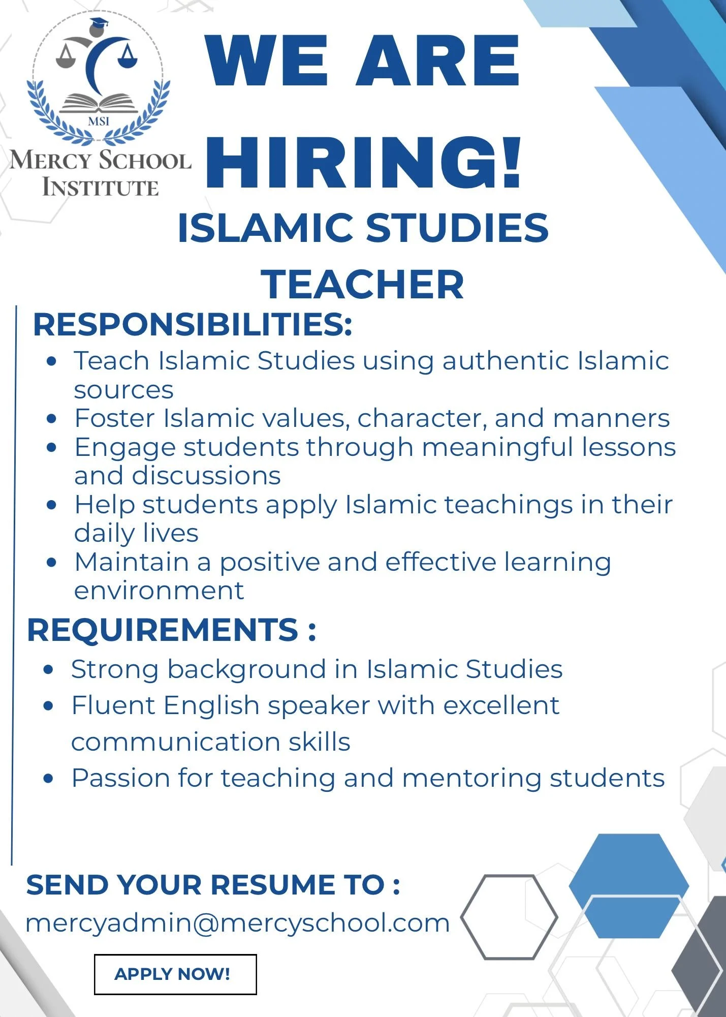 Islamic Studies Teacher