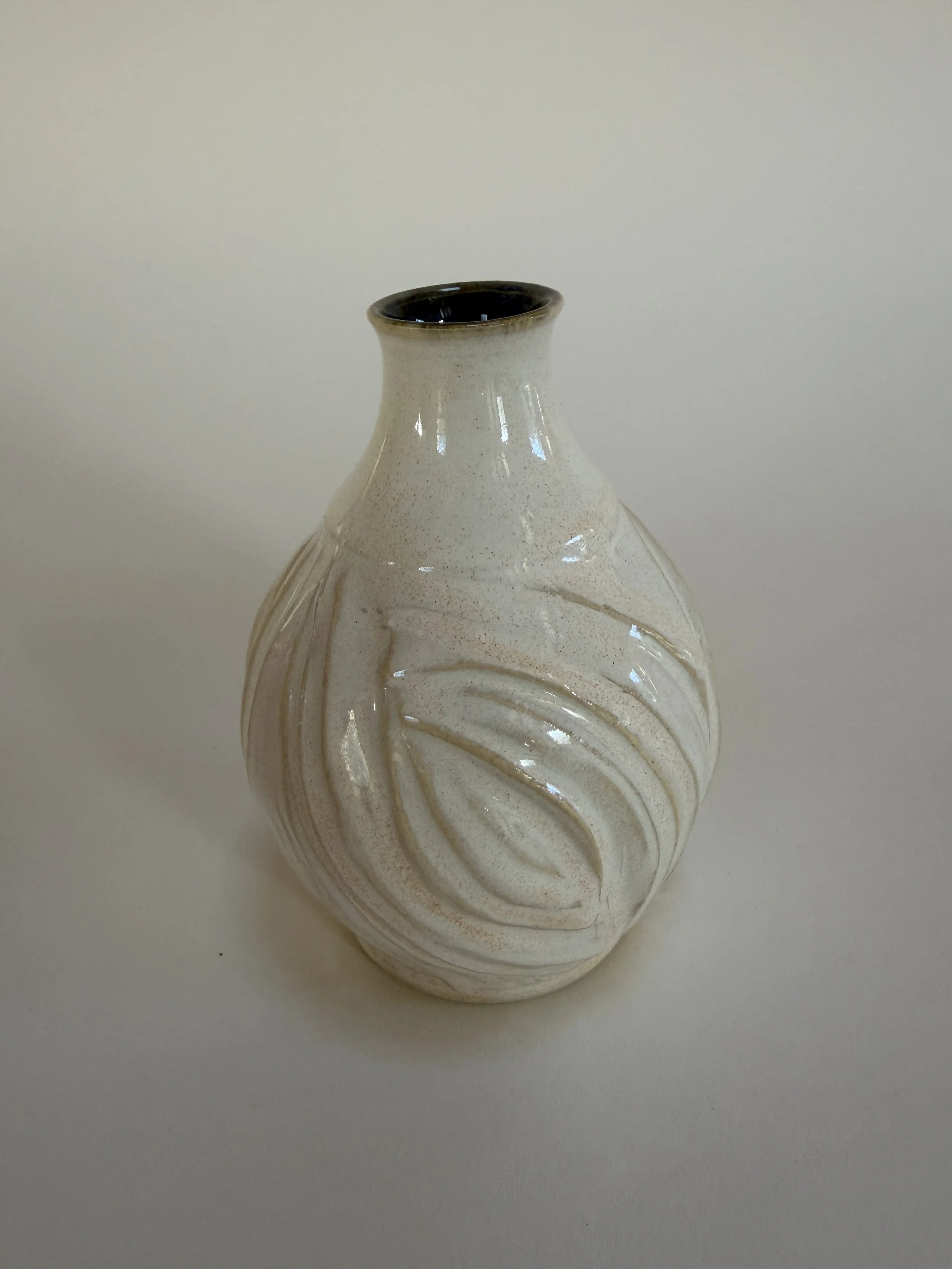Carved White vase