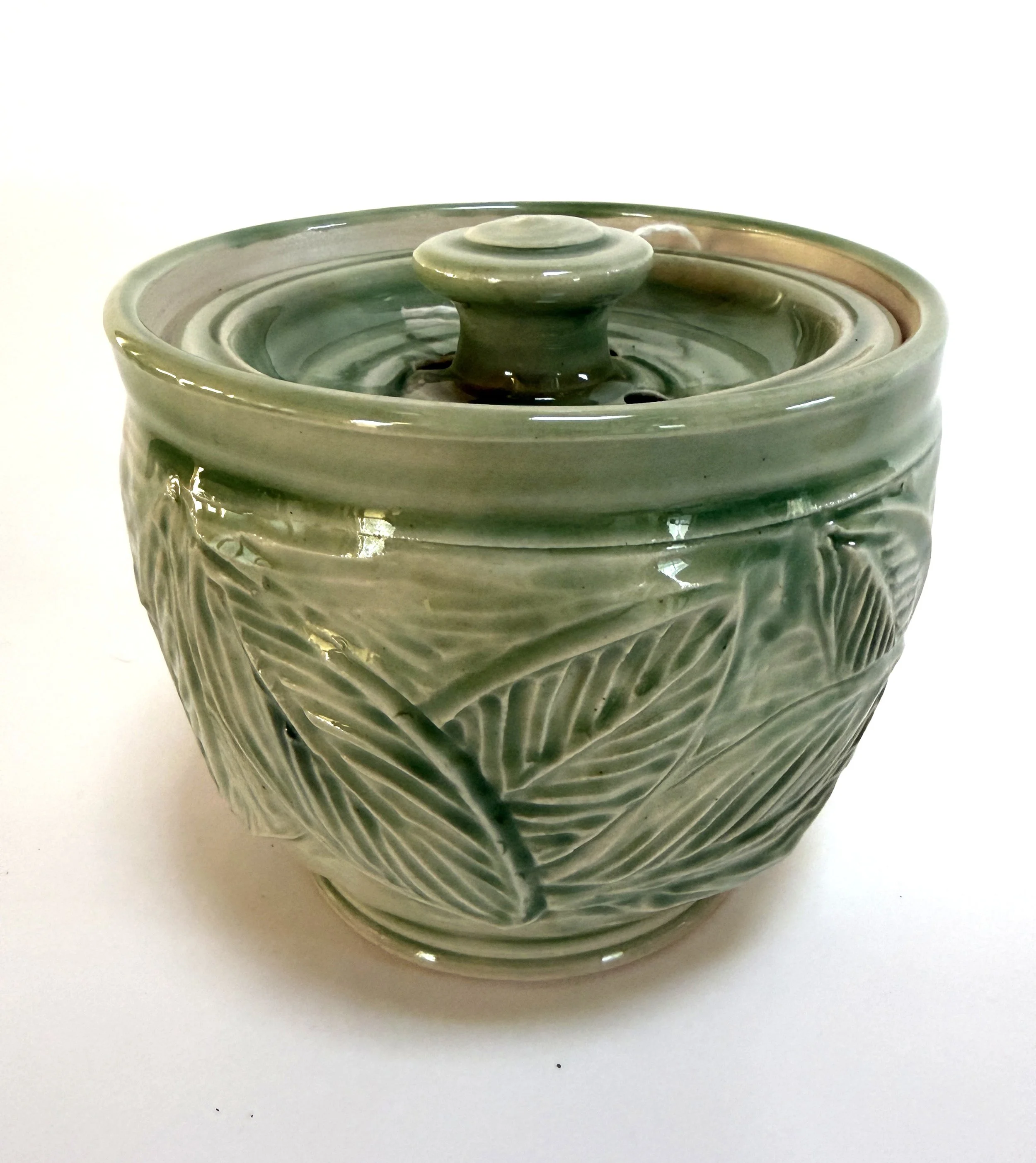 Carved Garlic Jar