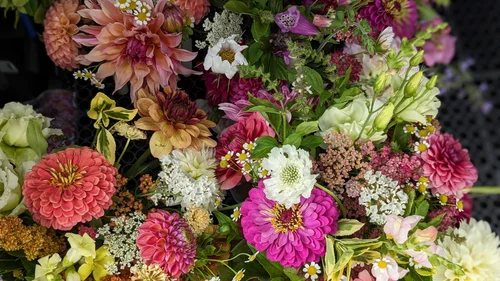 Freshly cut garden bouquets from the farm