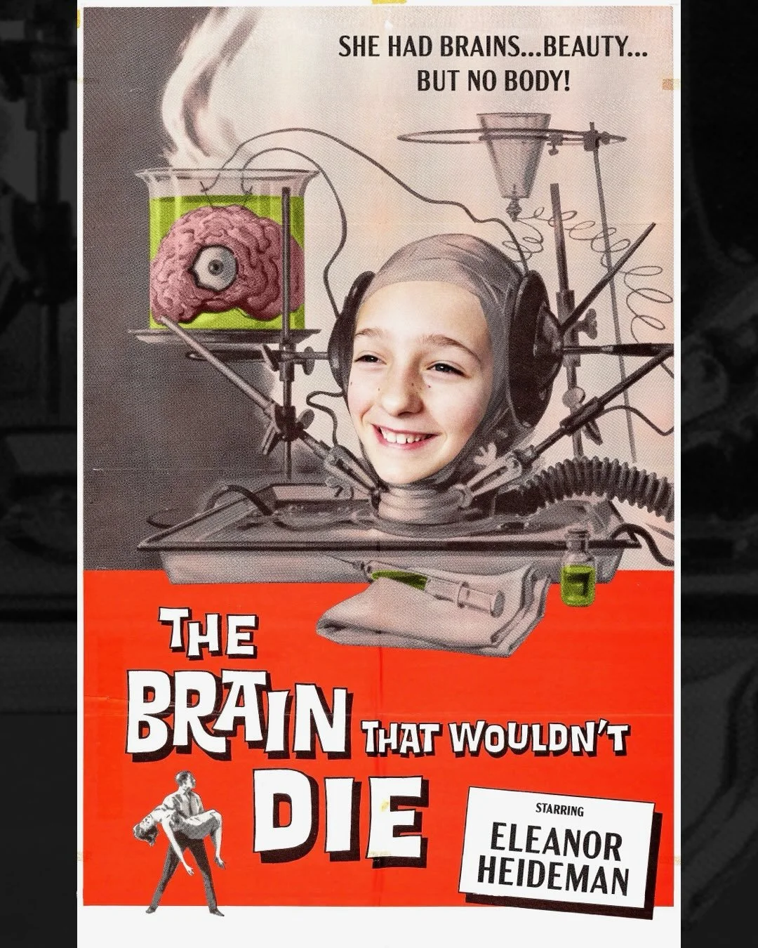 She has brains, beauty&hellip;but no body! 
I&rsquo;ve somehow tricked Eleanor into enjoying old black and white sci-fi/horror movies, thanks mainly to MST3K and @everyscififilm podcast. Maybe she&rsquo;ll star in a remake one day.
