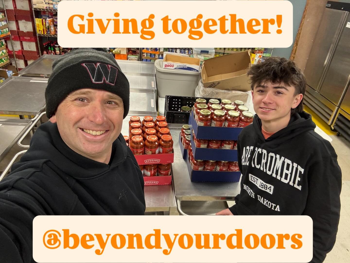 @beyondyourdoors quick drop off￼. Feels good to give #community #family #giving #love #neighbor 

Easy ways to help, please follow either: (1) Drop off, (2) pick up, or (3) send $. Every can (bag, box, etc.)&rdquo; helps.

If anyone wants to help the