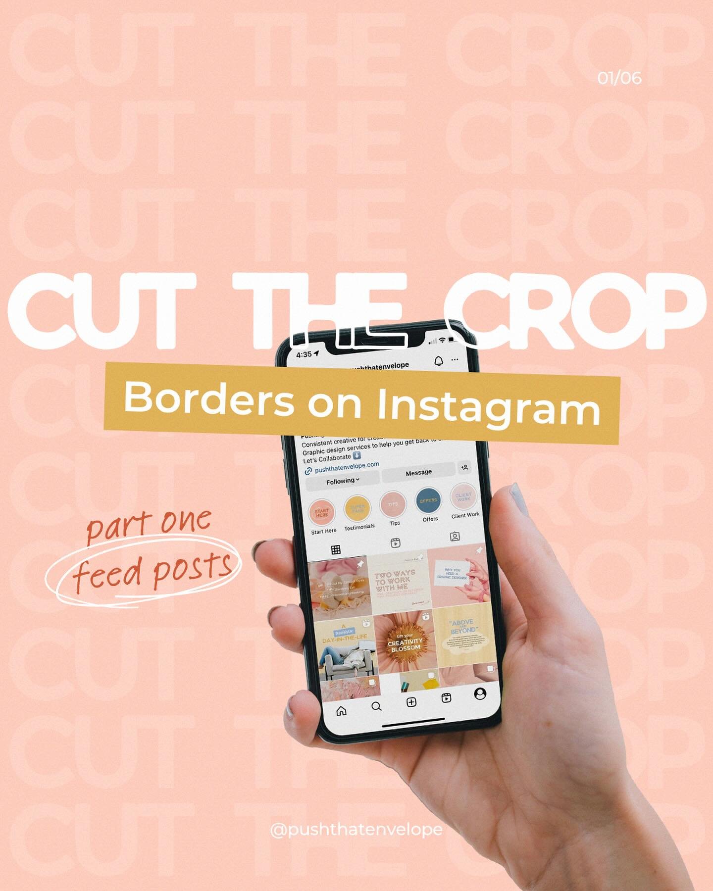 One mistake I see on Instagram by non-graphic design folks is not respecting the borders on Instagram graphics. 

Now, there are many different post sizes on socials, so this will be a two parts series. 

First and foremost feed posts:

Let&rsquo;s s