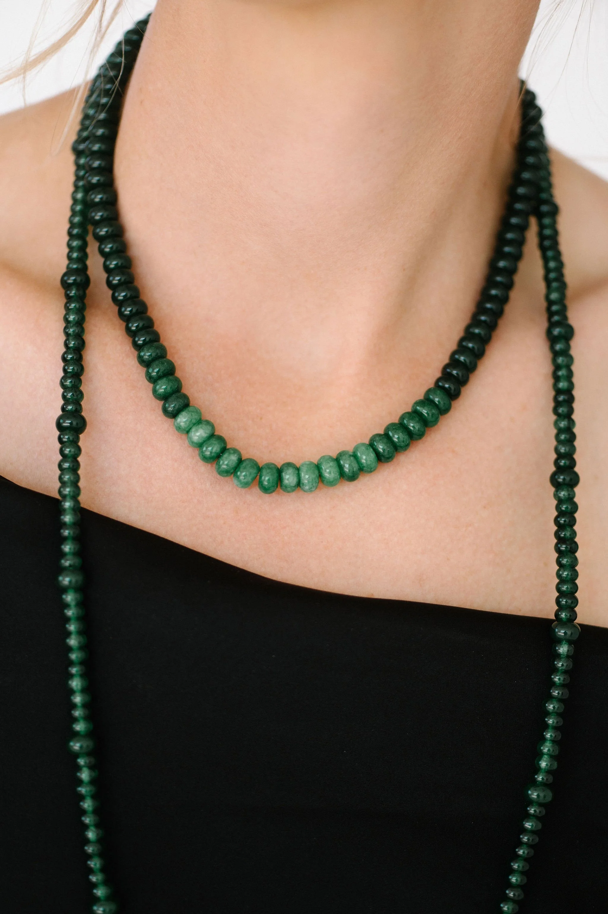 Short Jade Beaded Necklace