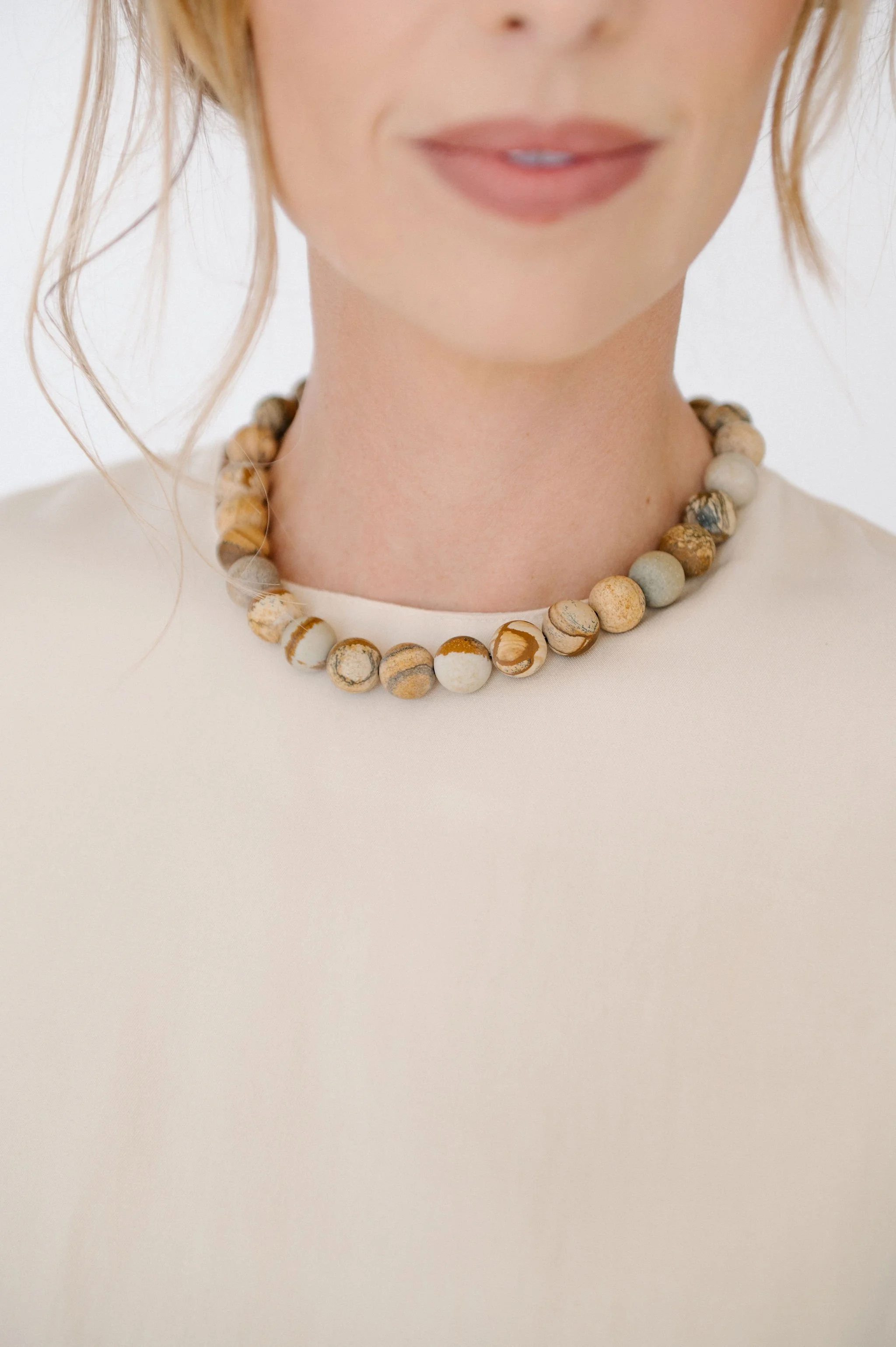 Natural Jasper Collar Necklace