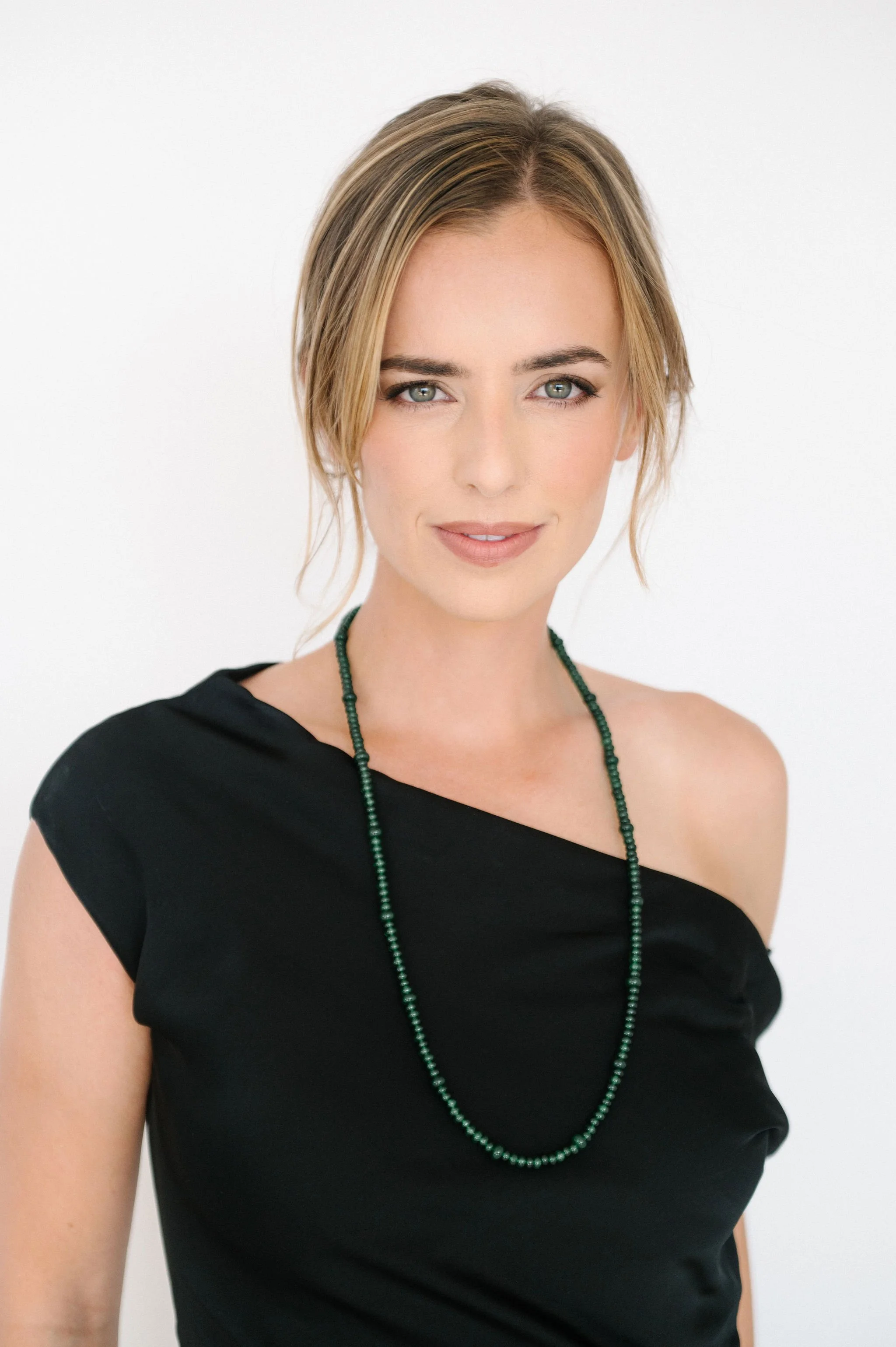 Long Jade Beaded Necklace
