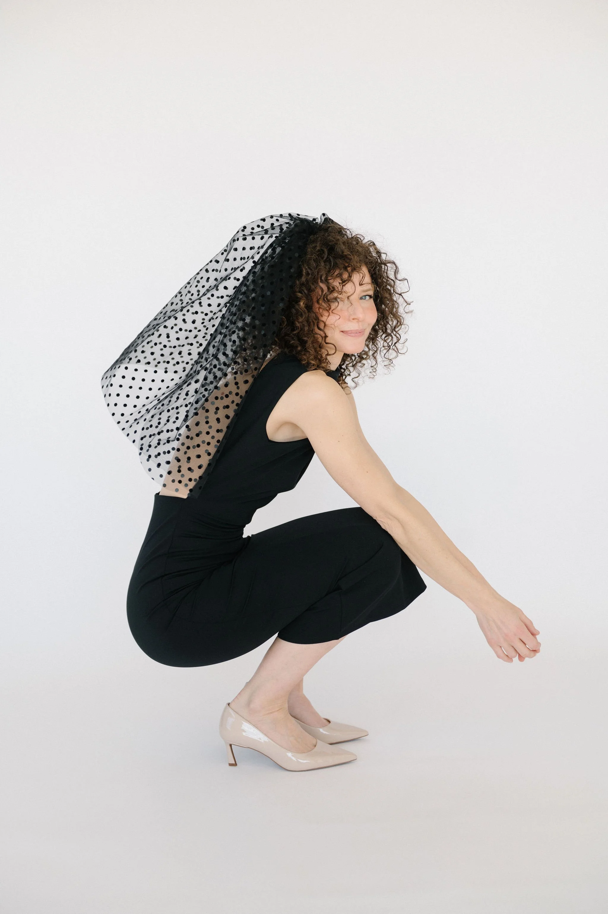 Black Polka Dot Mini Veil