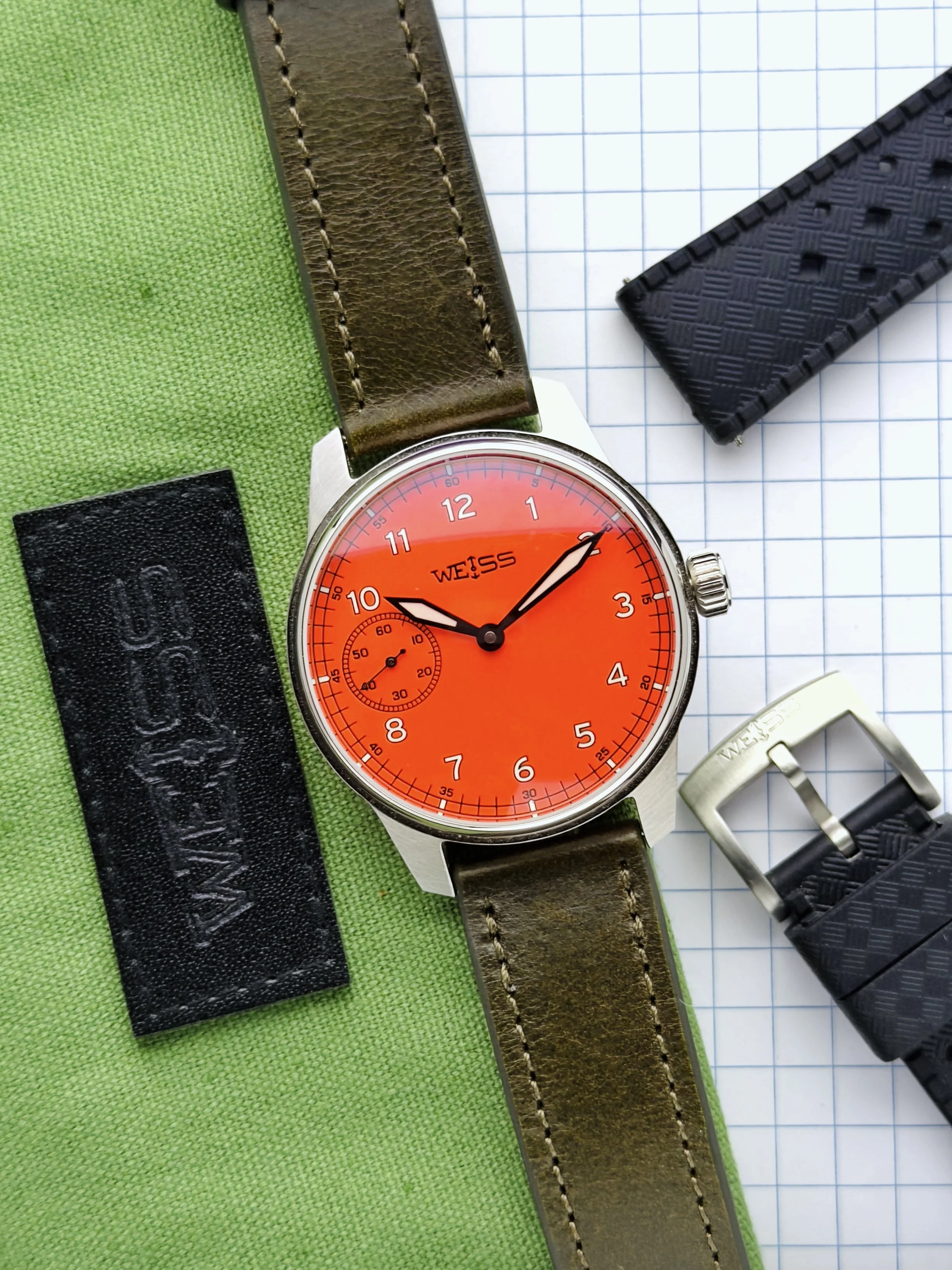 Weiss Standard Issue Field Watch 42mm Tennessee Tangerine limited-edition