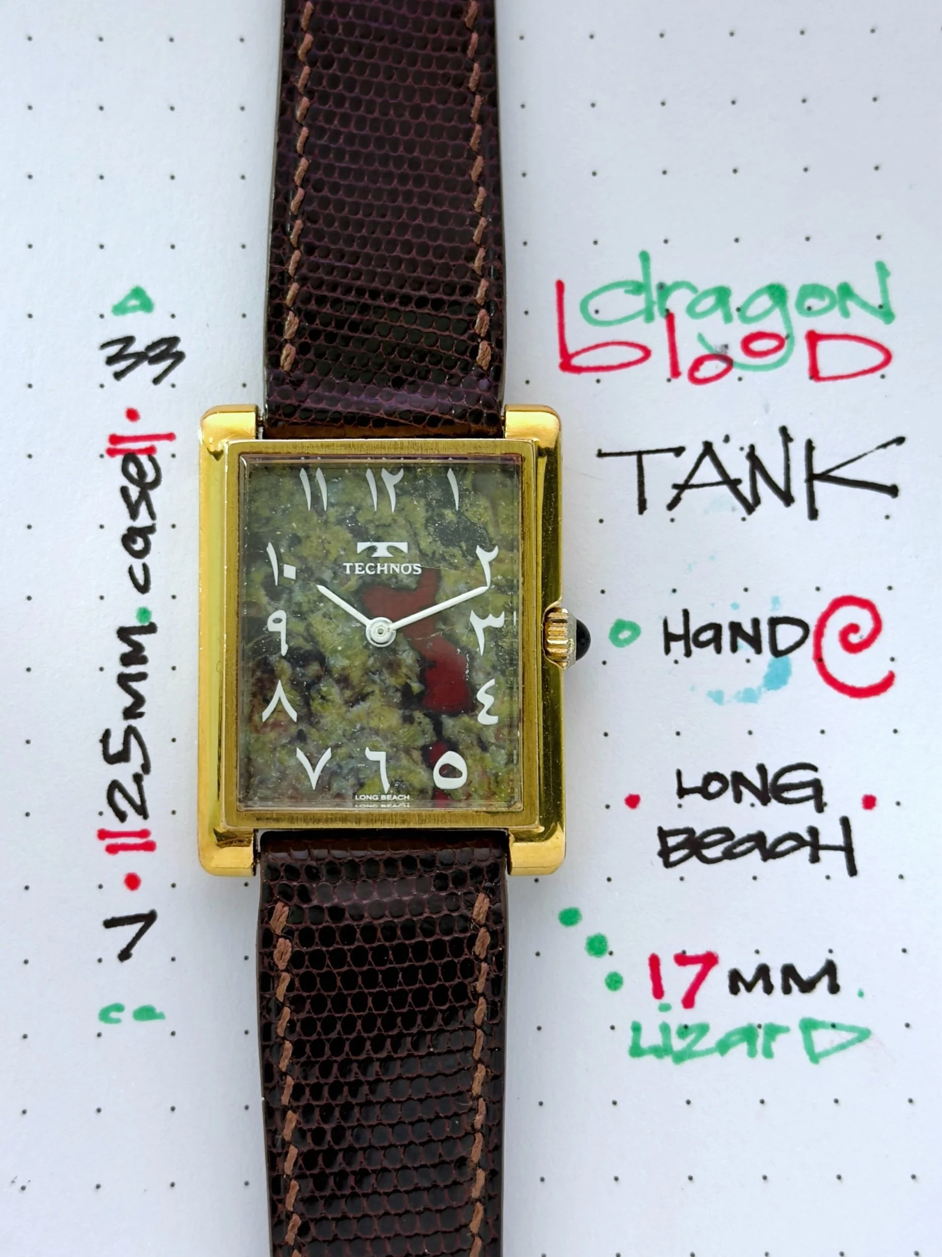 Technos Dragonblood Stone Long Beach Dial Tank