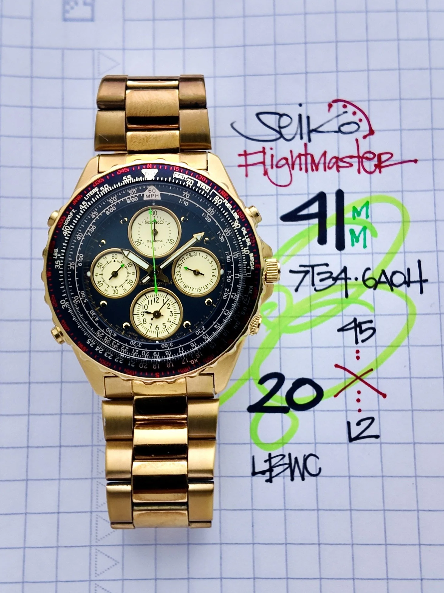 Seiko Flightmaster 7T34-6A0H Chronograph — Long Beach Watch Club