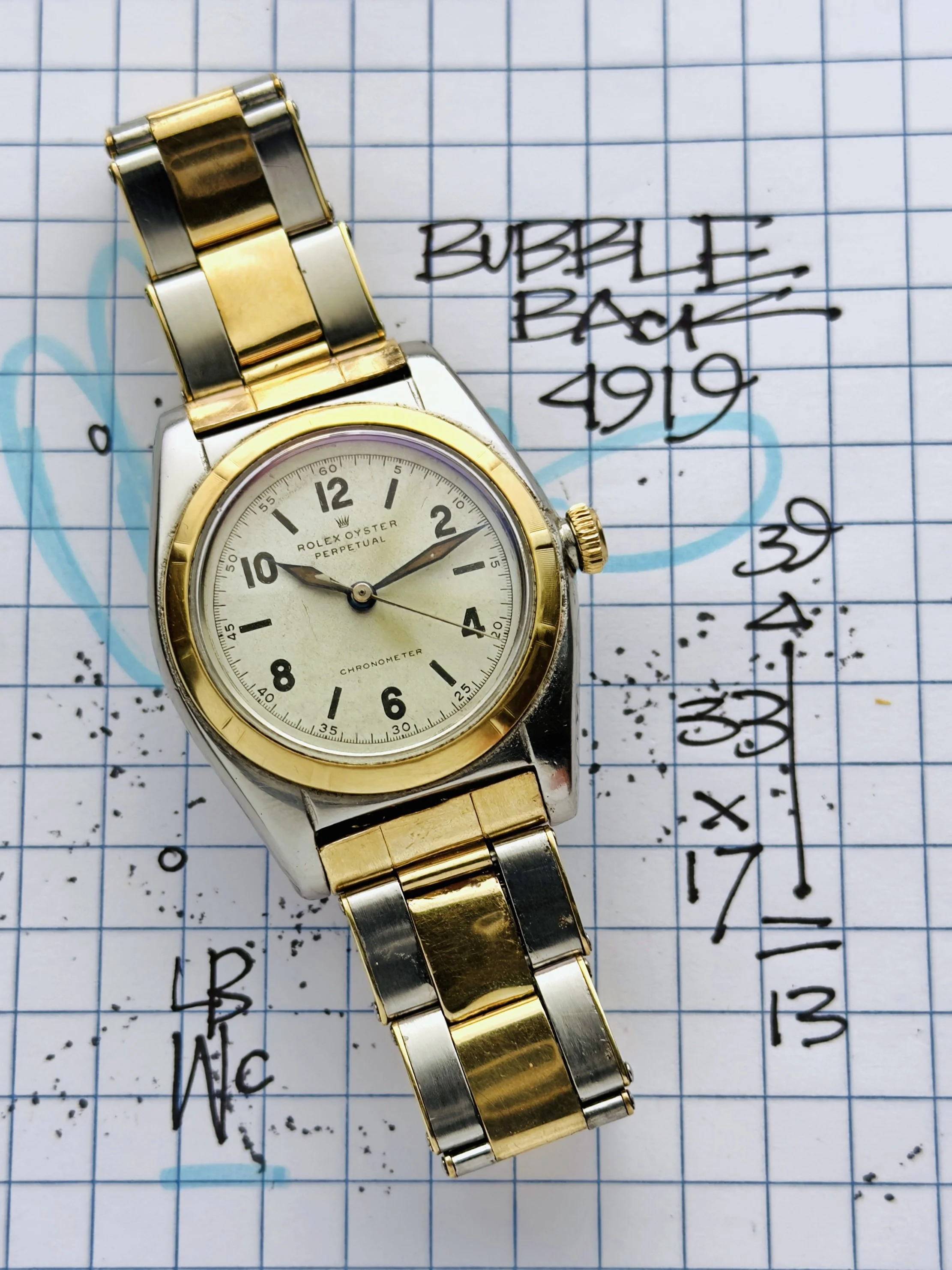 Rolex BubbleBack ref 4919 circa 1940s