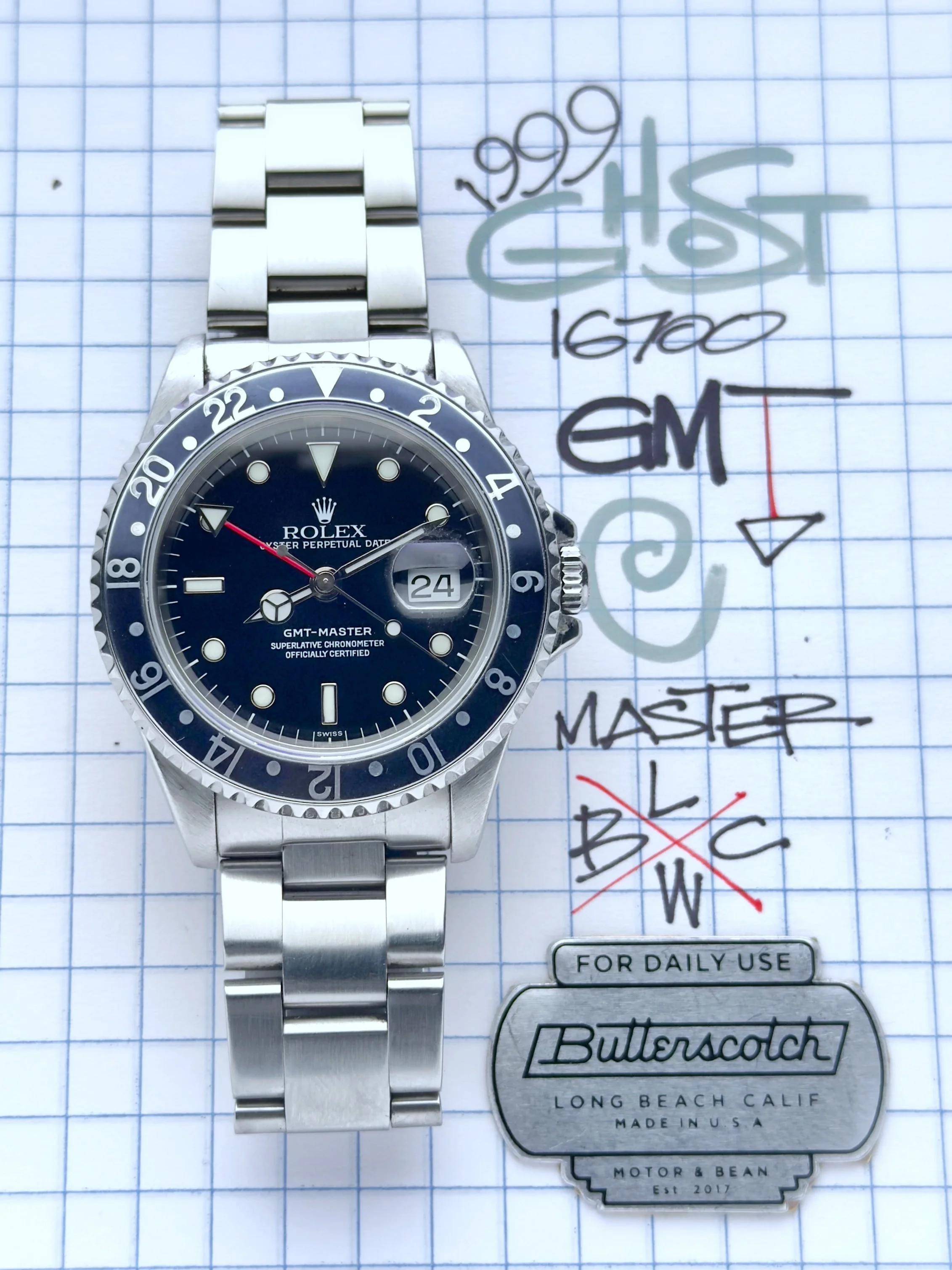 Rolex GMT MasterGhost ref. 16700 circa 1999 Swiss Only bonus Pepsi insert