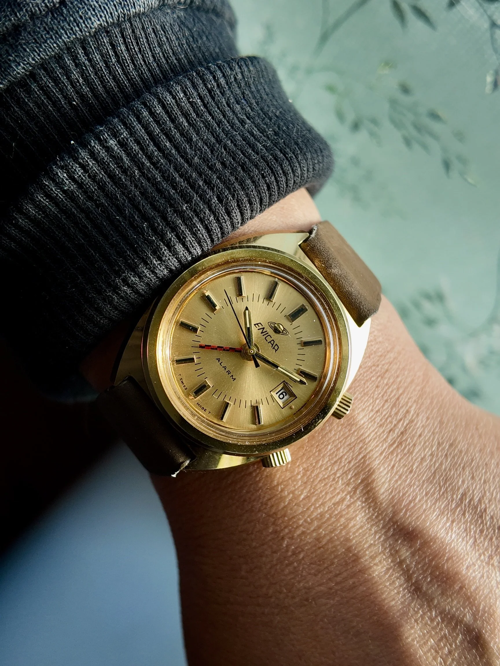 Enicar Alarm Gold Plated Ref. 477-01-02 circa 1960s