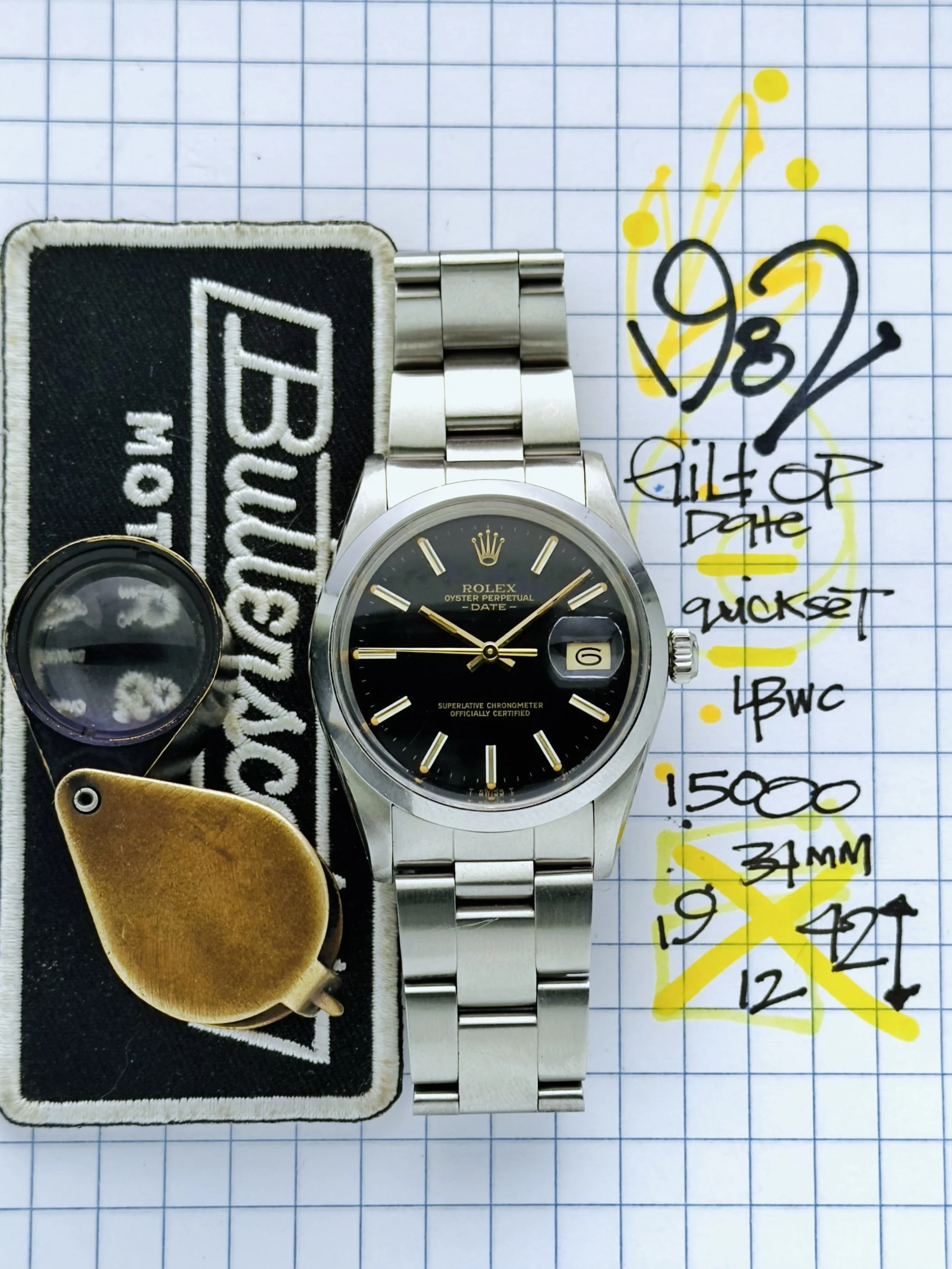 Rolex Oyster Perpetual Date Gilt ref. 15000 circa 1982