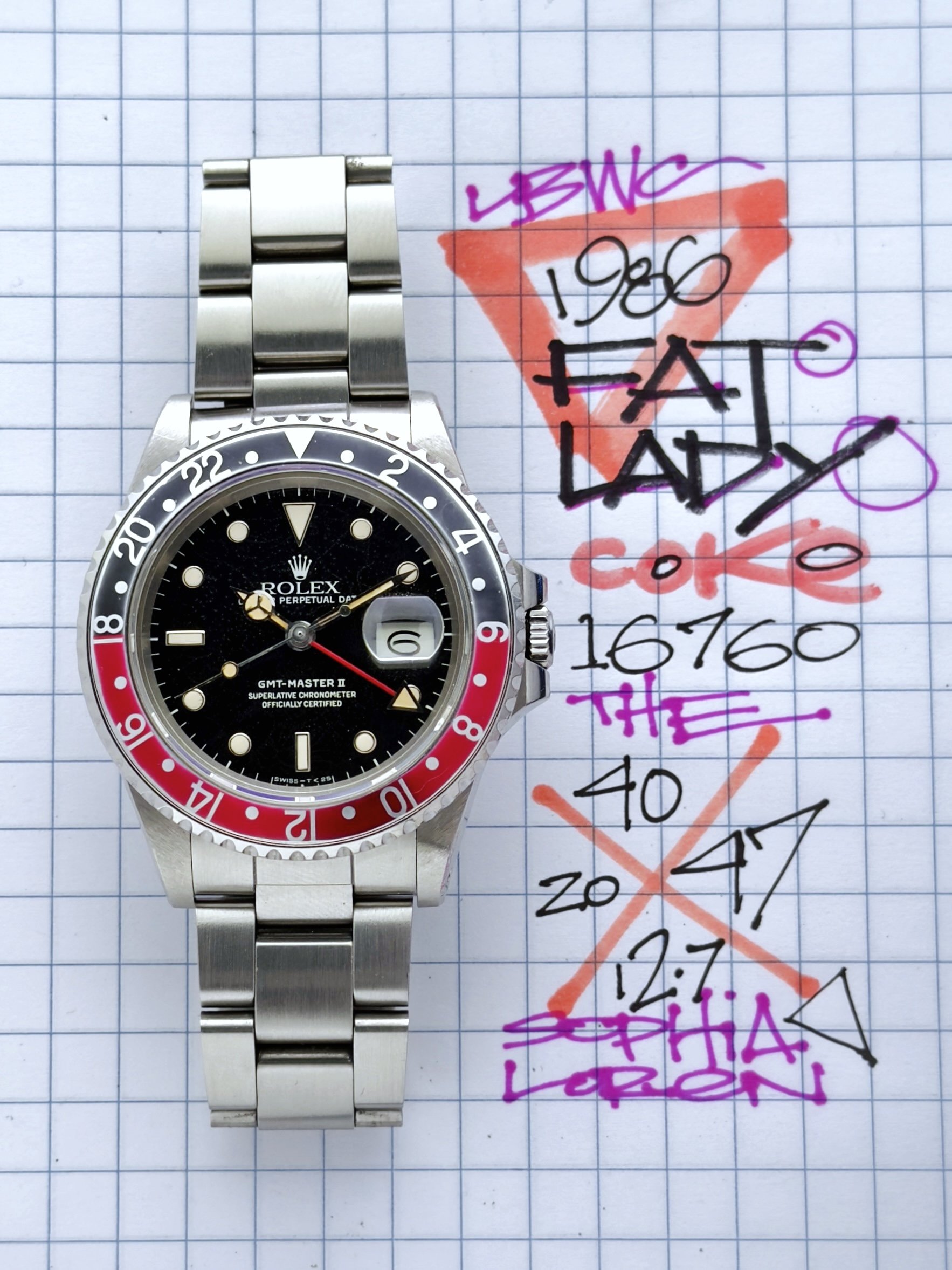 Rolex GMT Master II “Fat Lady” Coke ref. 16760