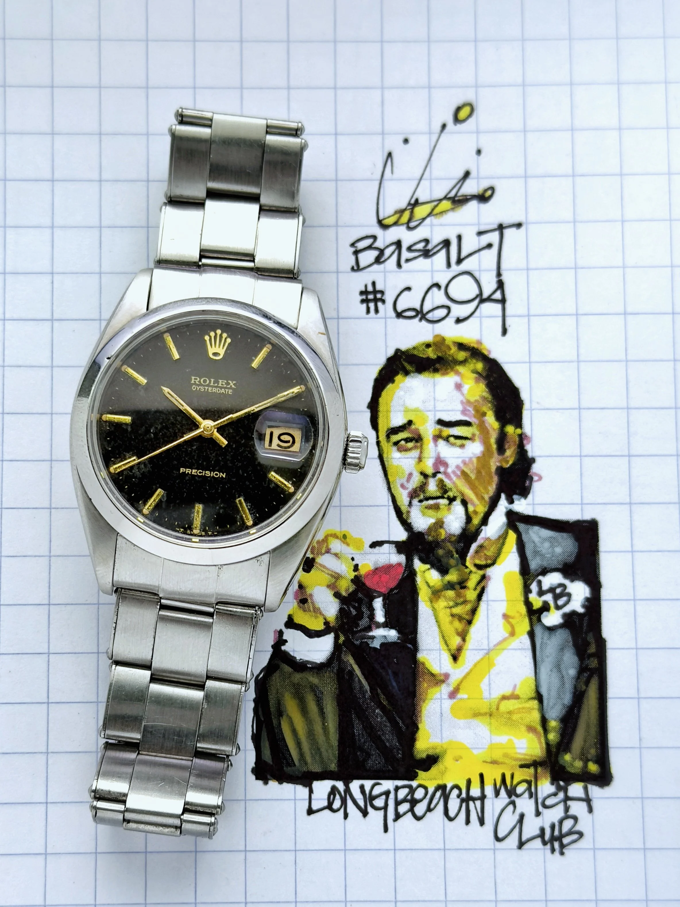 Rolex Oysterdate ref. 6694 Basalt Gilt Dial circa 1961