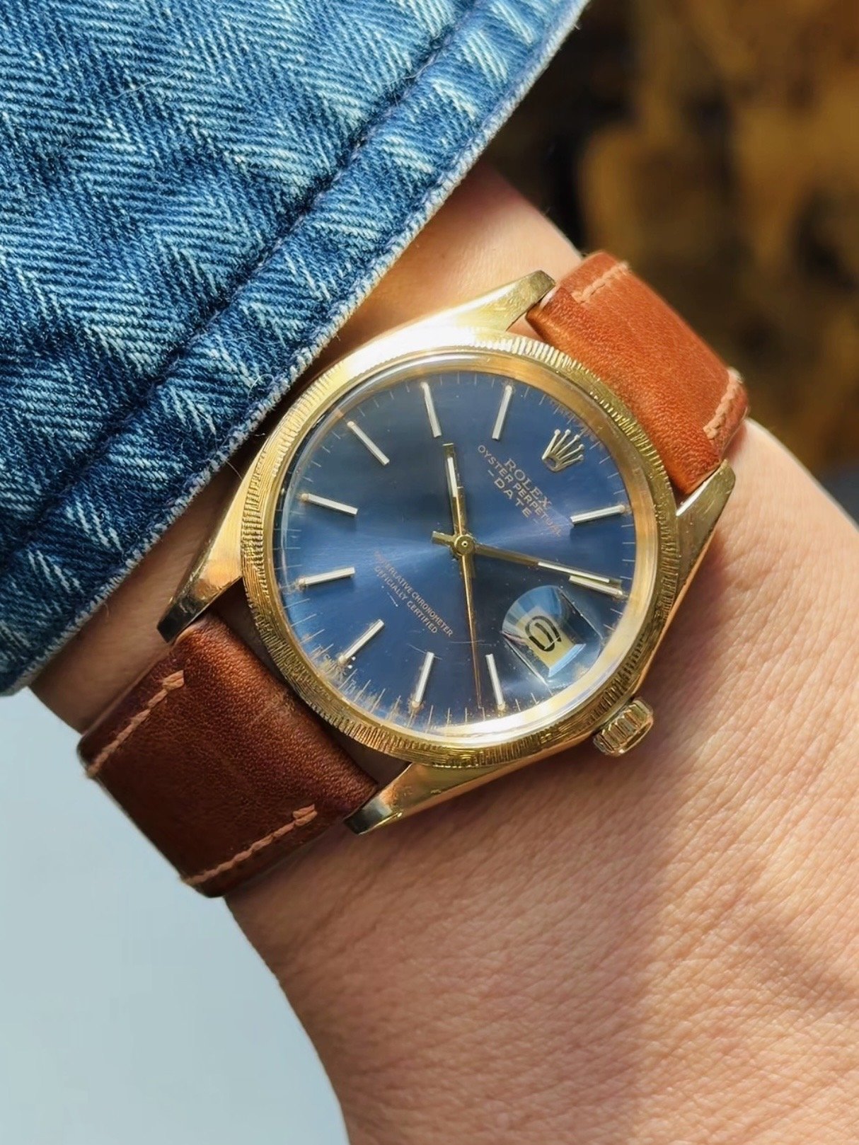 Rolex Oyster Perpetual Date 18k Solid Gold ref 1513 circa 1973