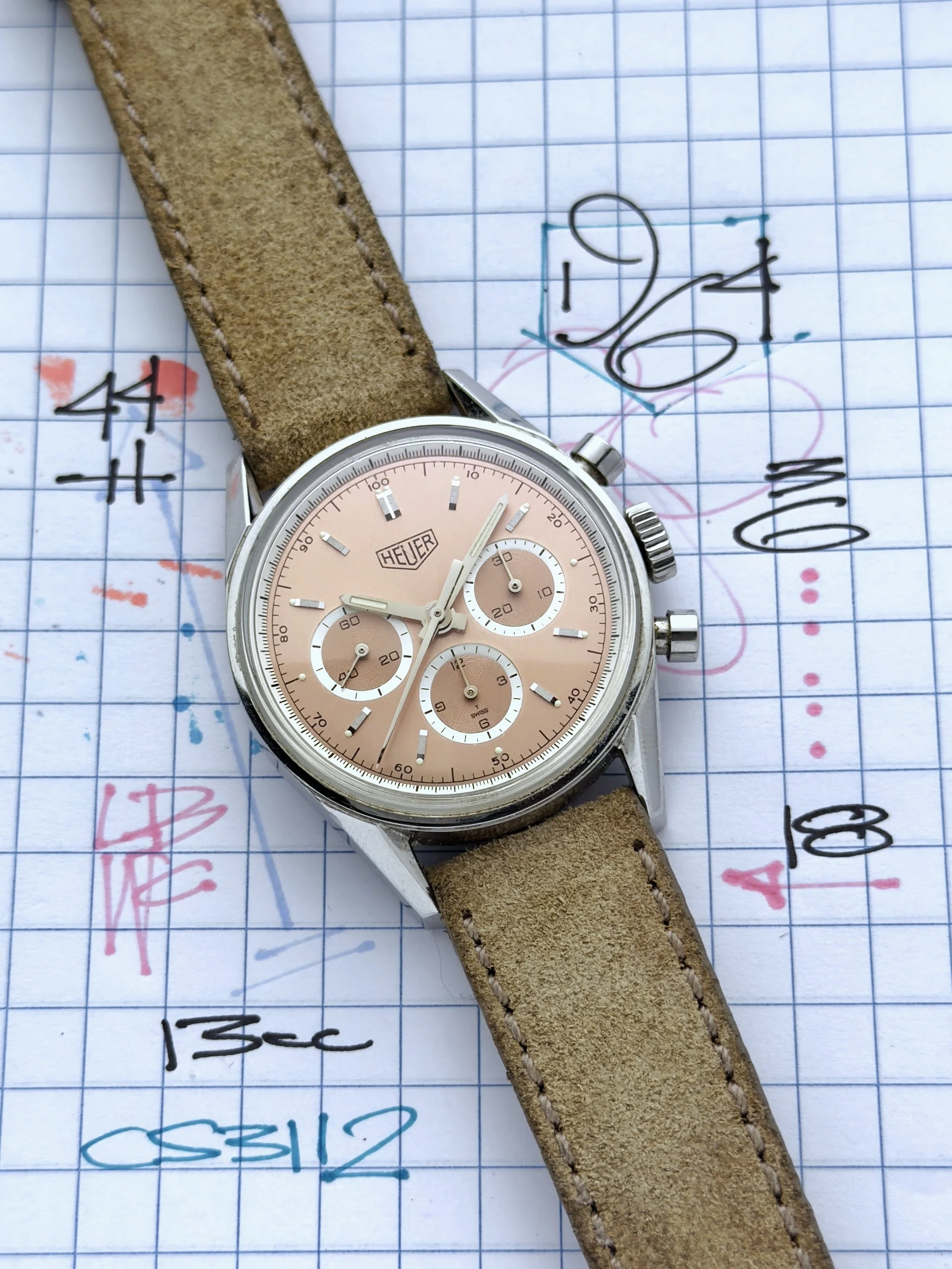 Tag Heuer Carrera Chronograph ref CS3112 reissue 1964 Salmon