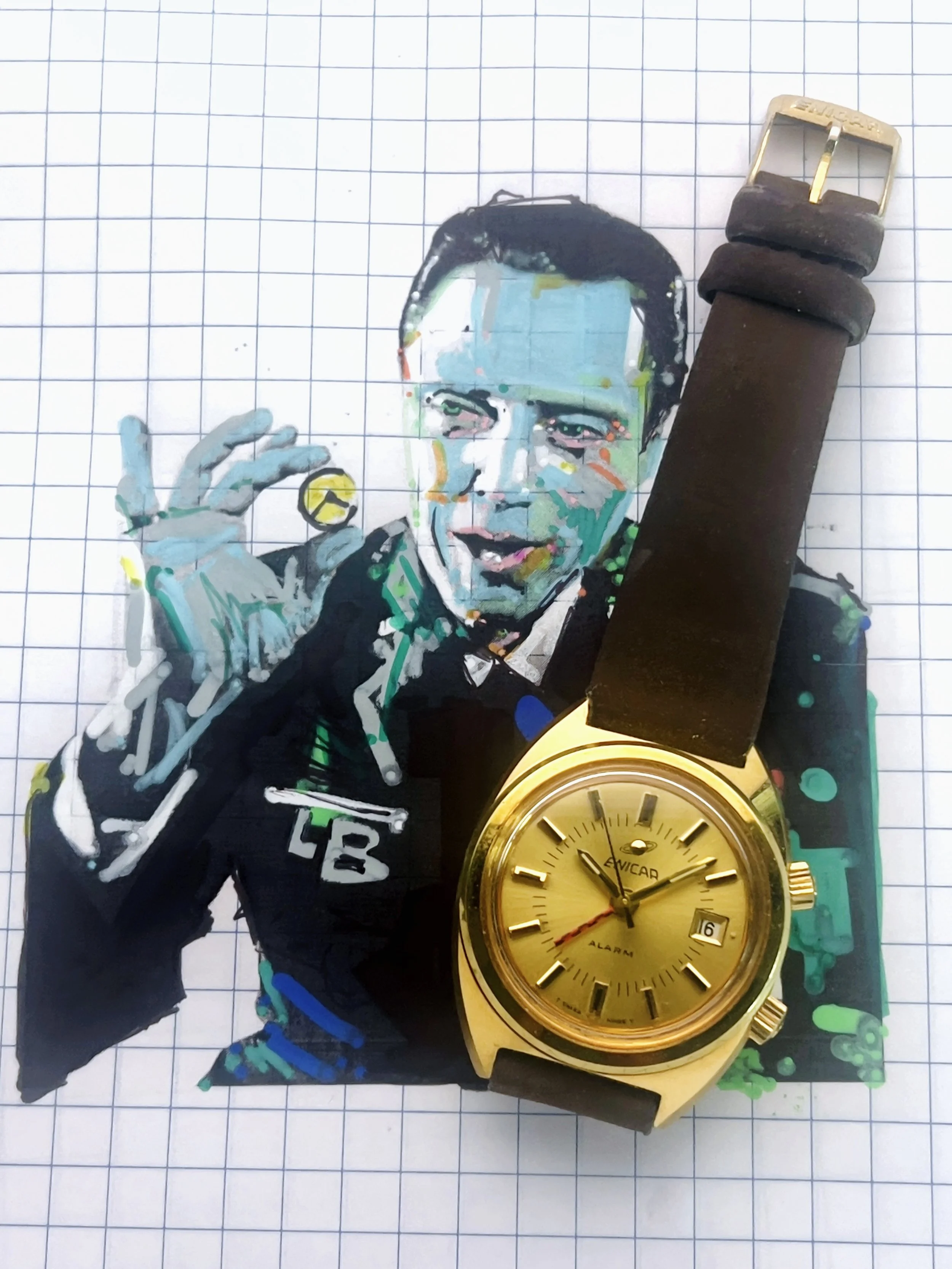 Enicar Alarm Gold Plated Ref. 477-01-02 circa 1960s