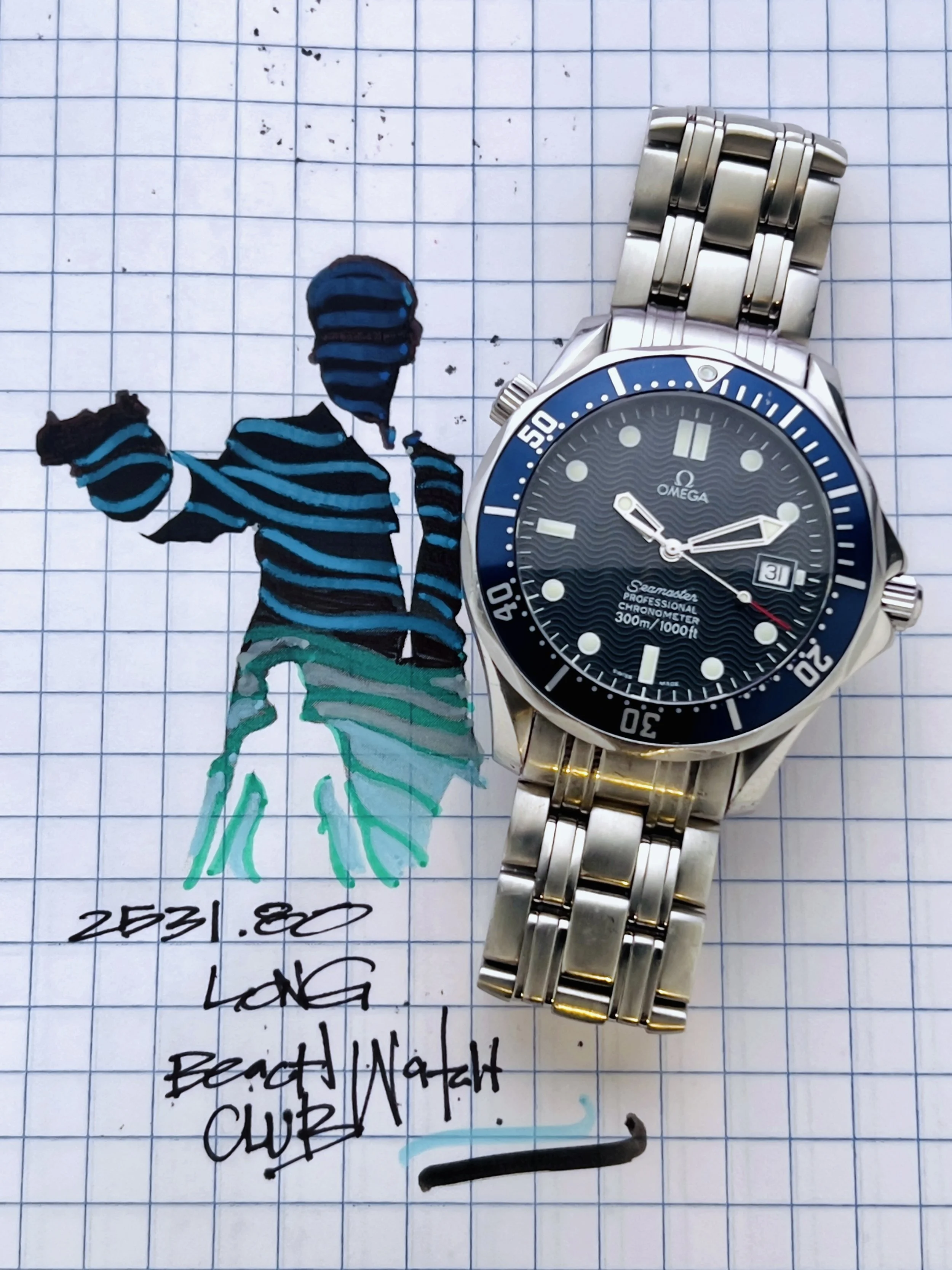 Omega Seamaster Professional 41mm  300m ref. 2531.80 Automatic full set box and card 2004