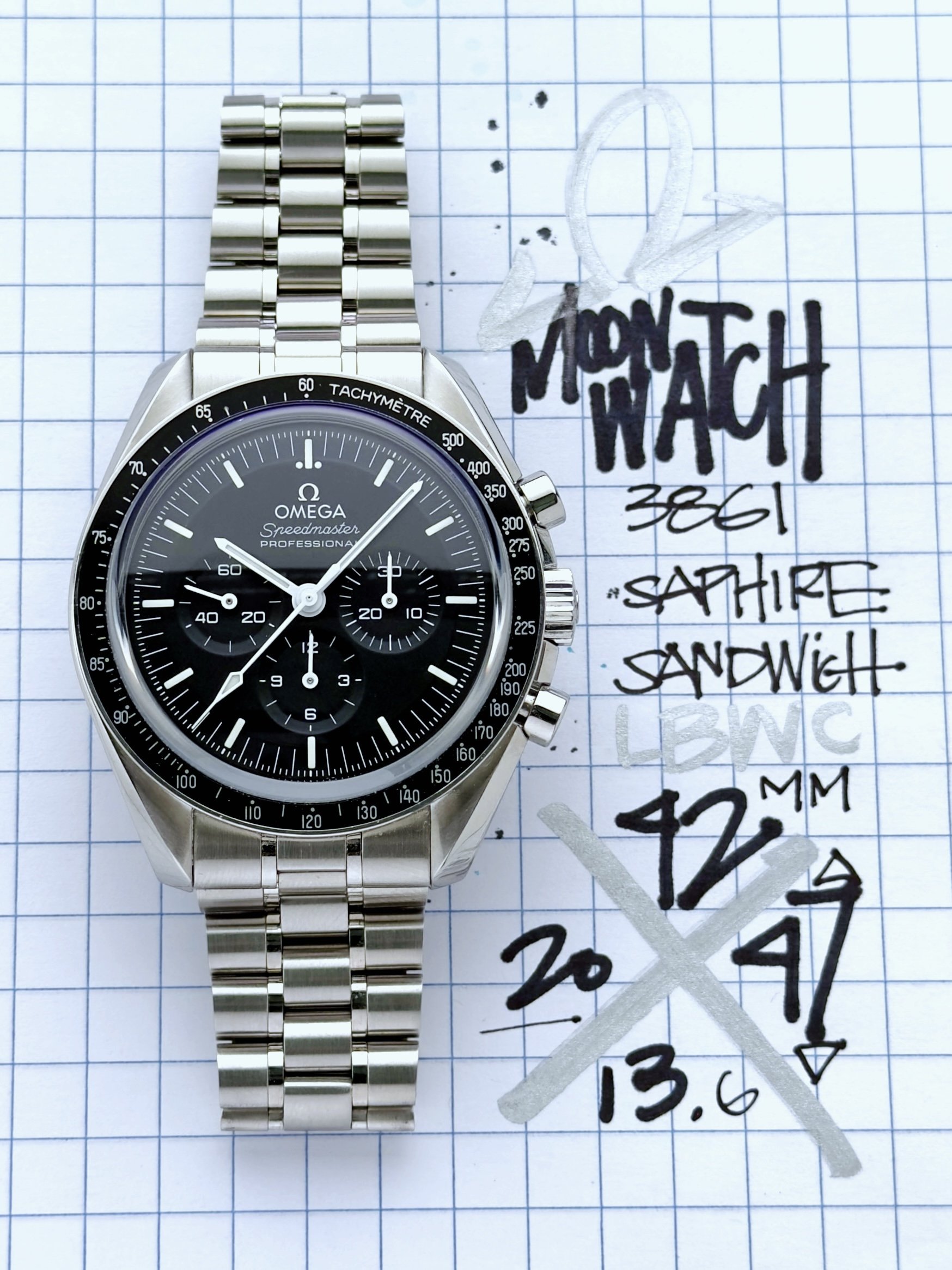 Omega Speedmaster Professional Moonwatch cal 3861 Sapphire Sandwich