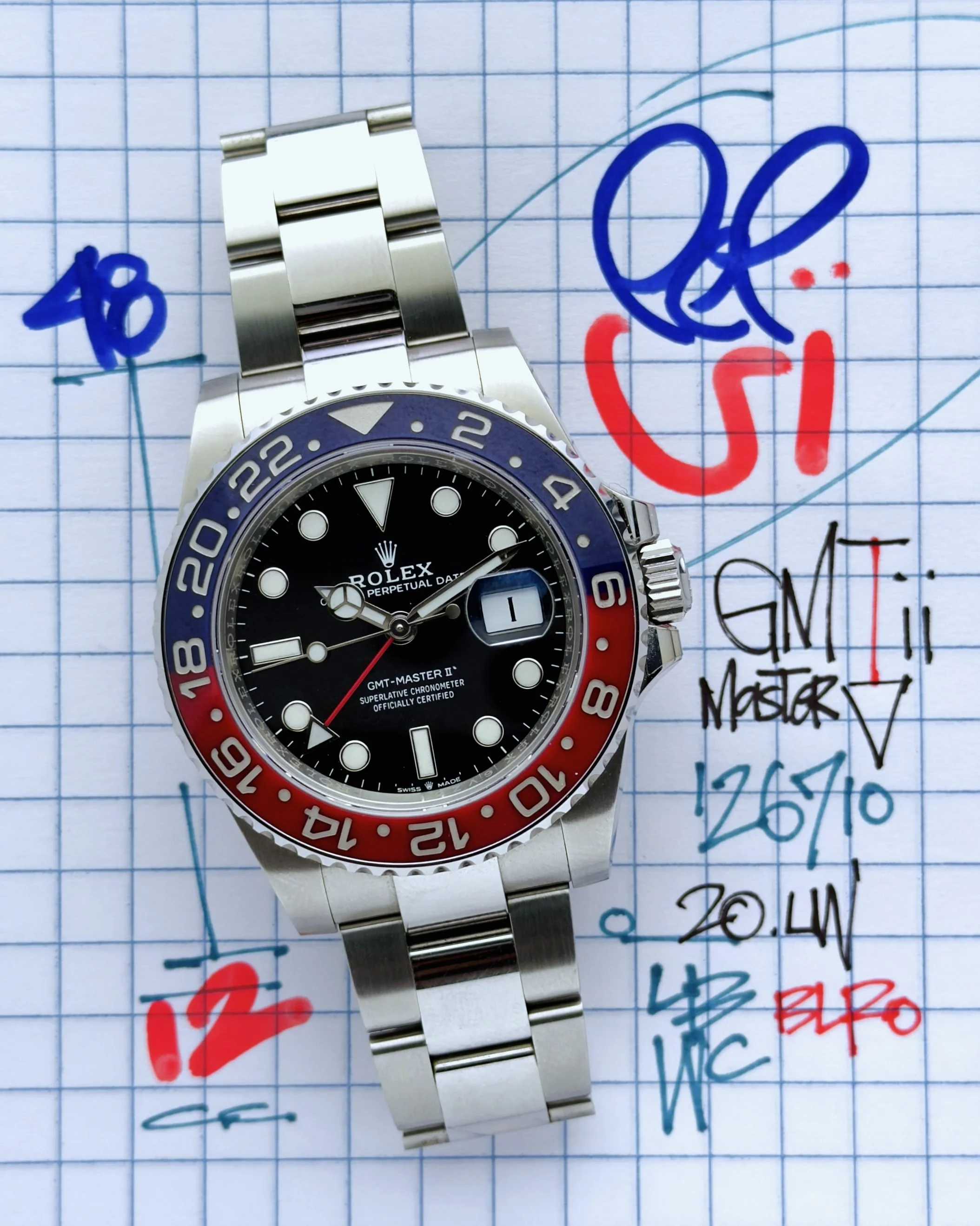 Rolex GMT-Master II Pepsi Oyster  ref. 126710BLRO