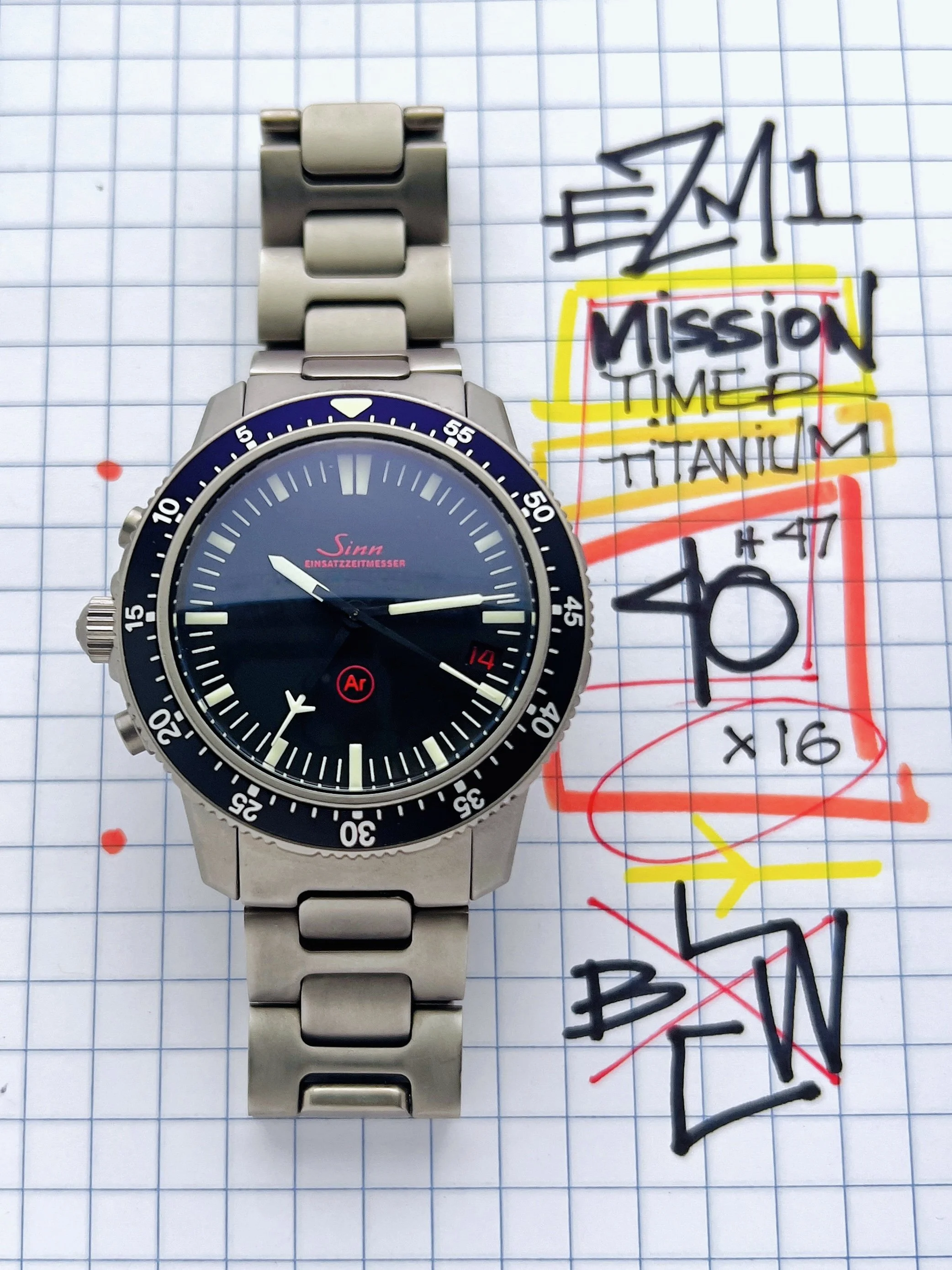 Sinn EZM1 Titanium 503 Mission Timer