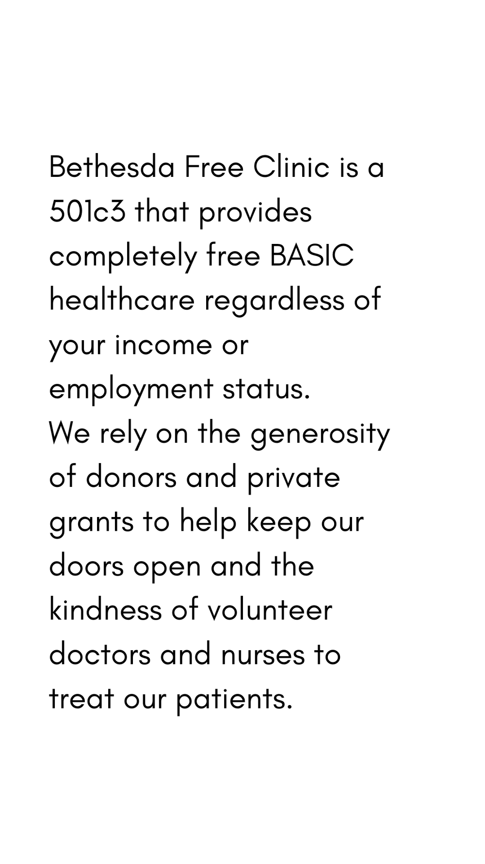 Contact Us — Bethesda Free Clnic